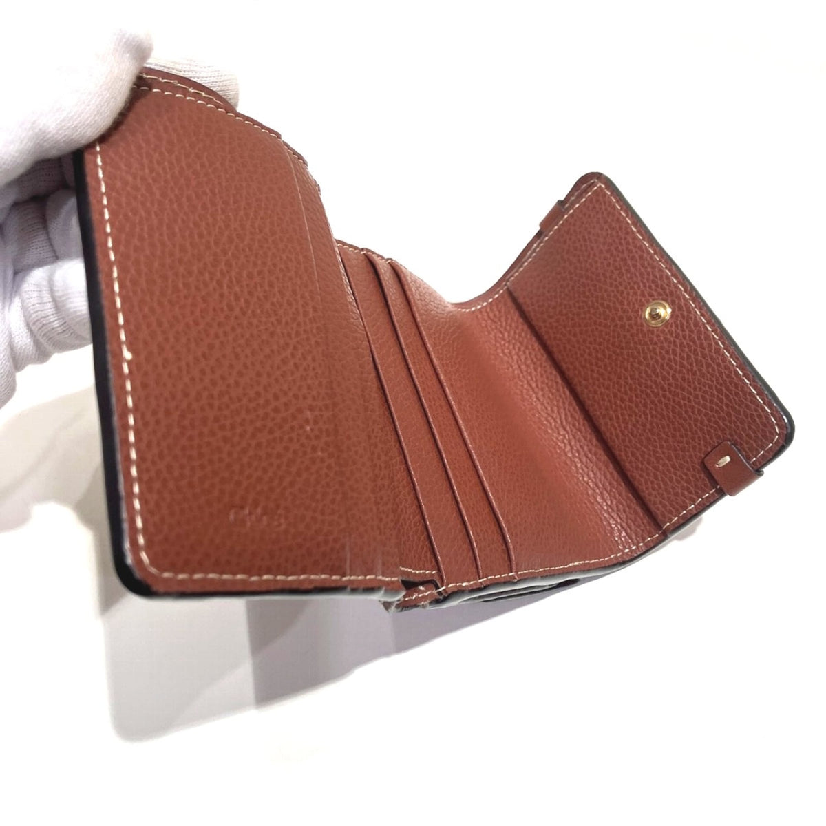 Chloé Brown Leather Wallet (Tri-Fold) (Pre-Owned)