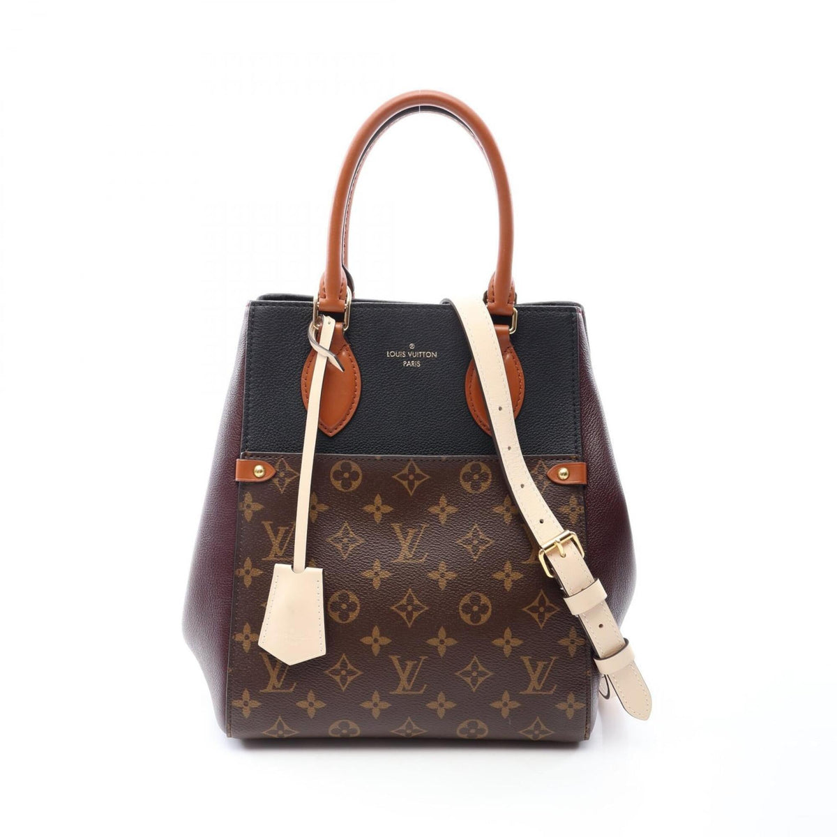 Louis Vuitton Black Bordeaux Multi-Color Noir Wine Pvc Coated Canvas Leather Handbag (Pre-Owned)