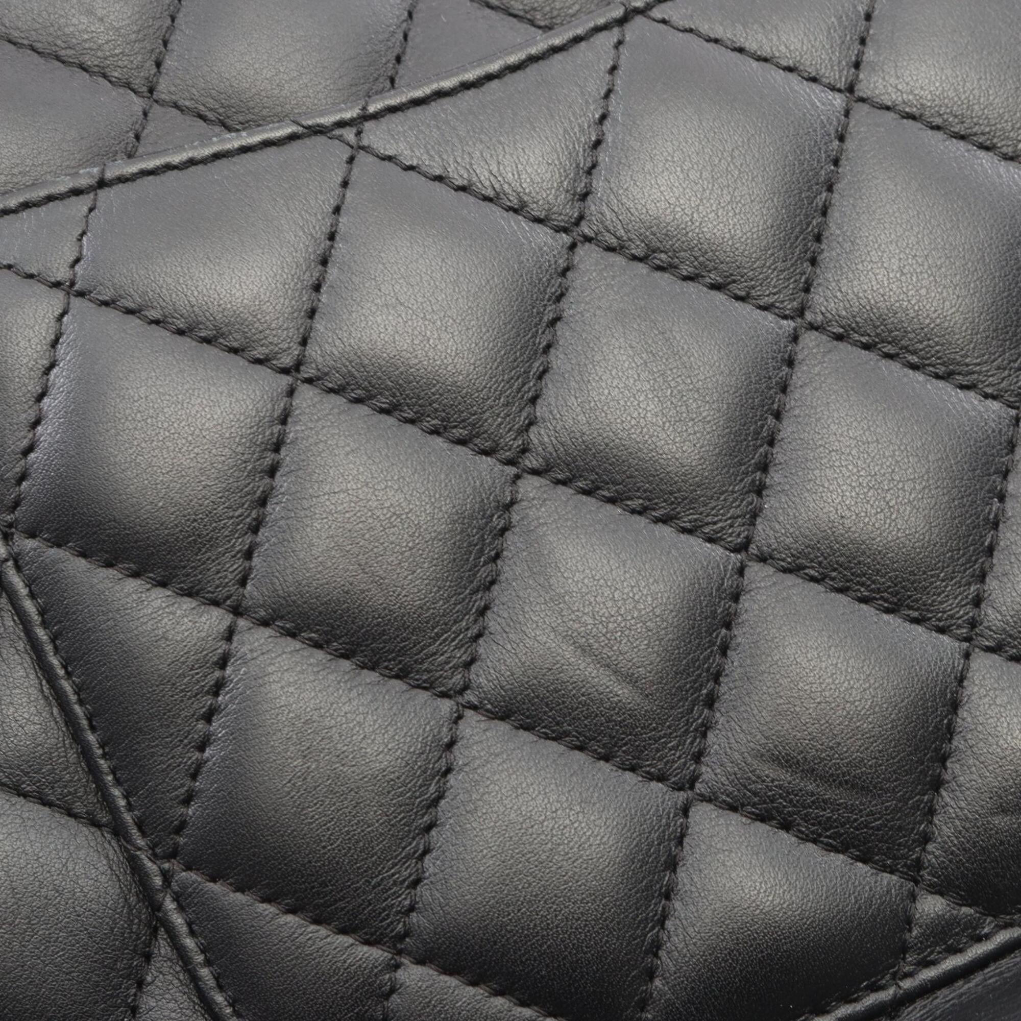 Chanel Black Patent Leather Leather Handbag Tote Bag (Pre-Owned)
