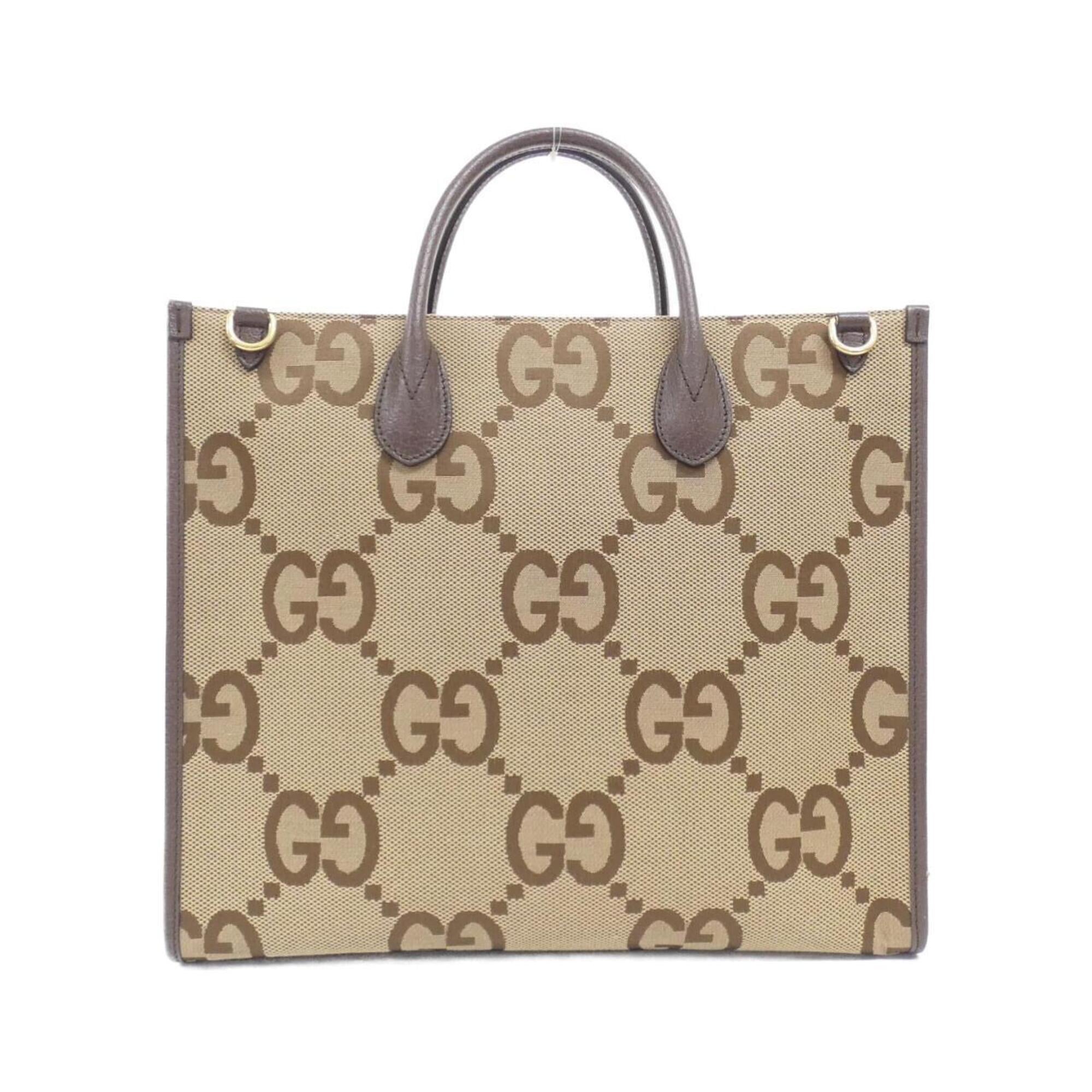 Gucci Brown Camel Gg Canvas Handbag (Pre-Owned)