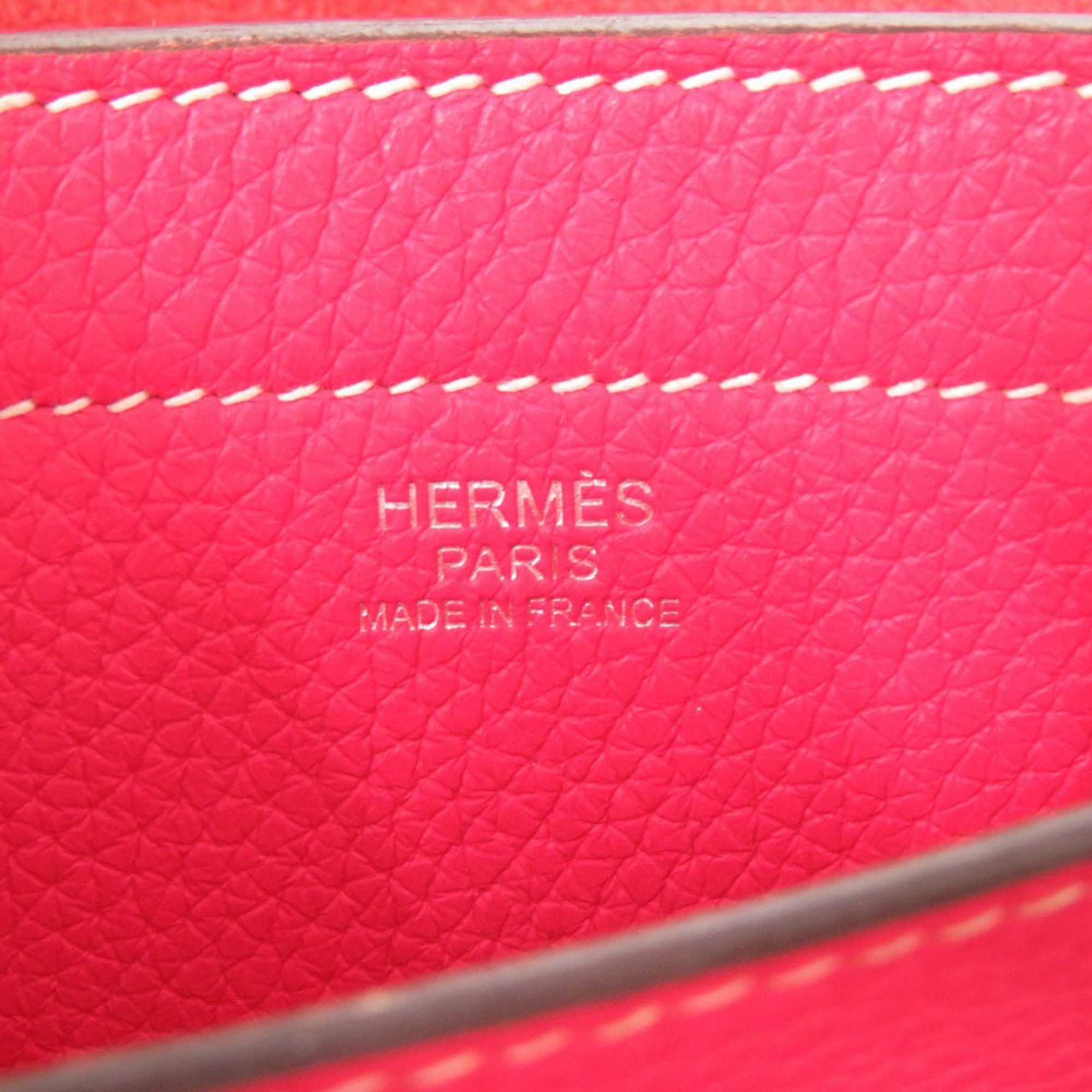 Hermes Pink Taurillon Clemence Leather Tote Bag (Pre-Owned)