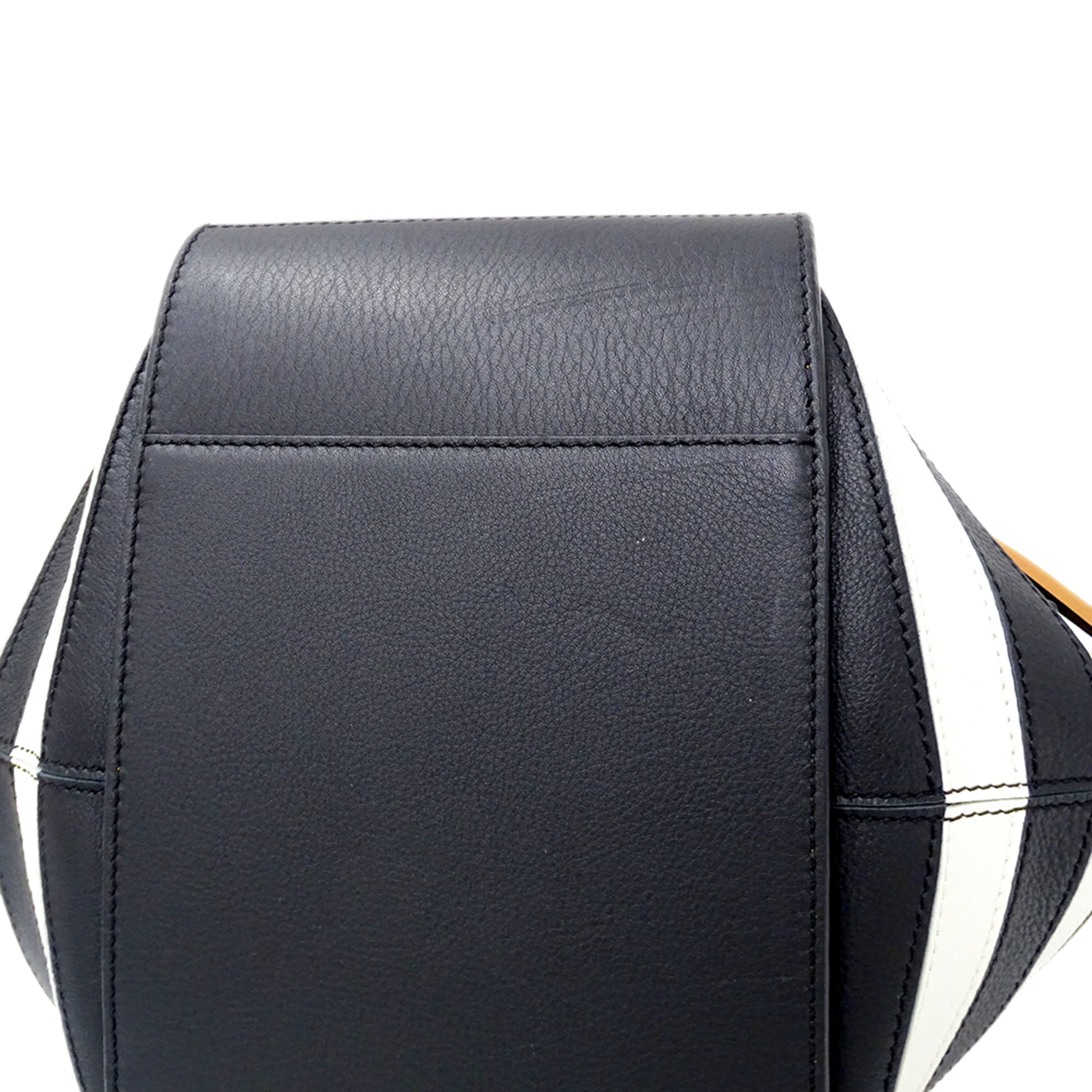 Loewe Black Brown White Leather Handbag Shoulder Bag (Pre-Owned)