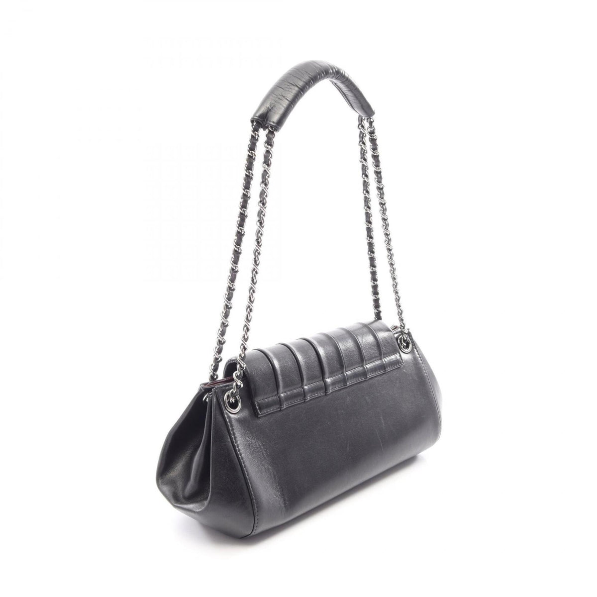 Chanel Black Leather Handbag Shoulder Bag (Pre-Owned)