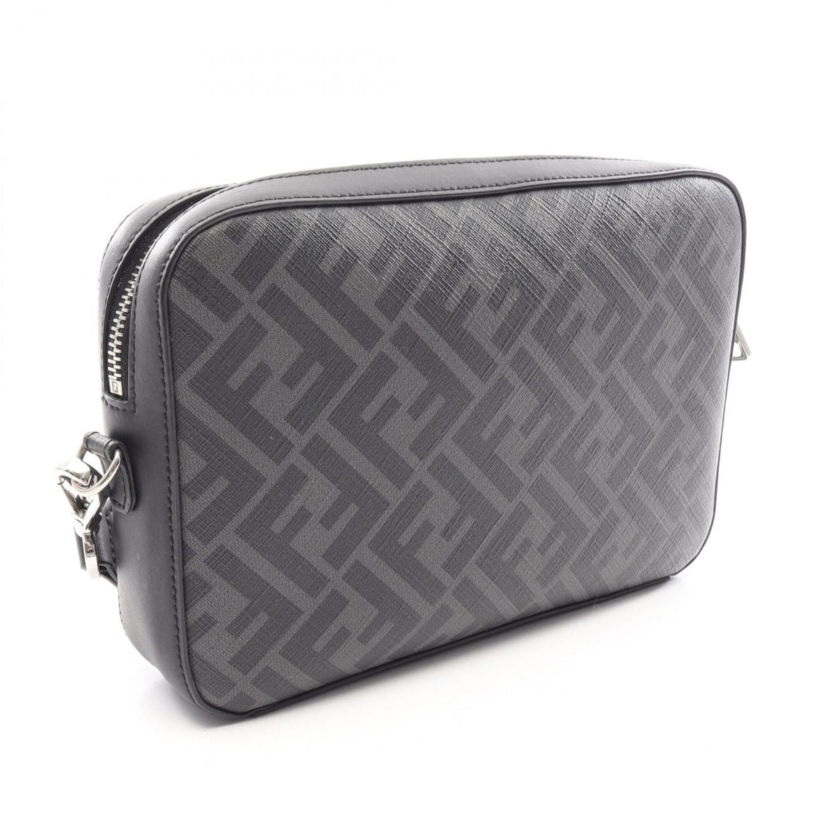 Fendi Zucca Black Gray Yellow Coated Canvas Leather Shoulder Bag (Pre-Owned)
