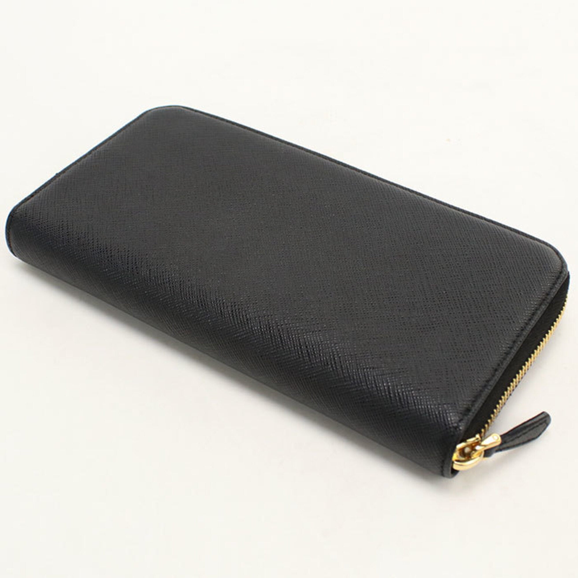 Prada Black Leather Long Wallet (Bi-Fold) (Pre-Owned)