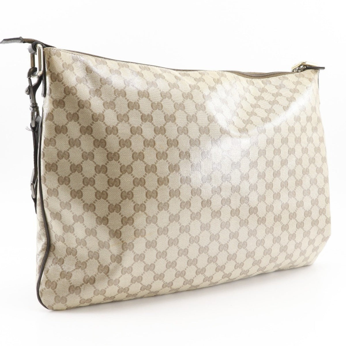 Gucci Gg Crystal Beige Pvc Shoulder Bag (Pre-Owned)