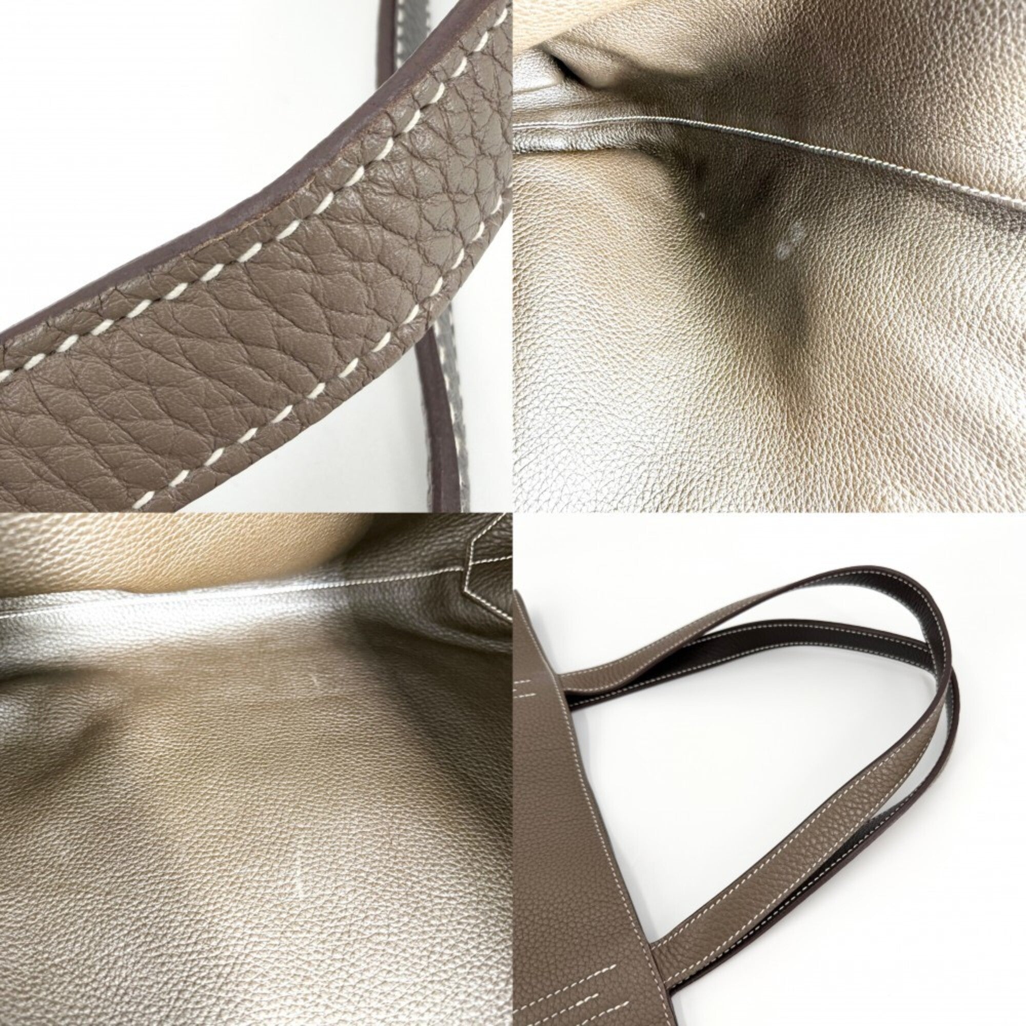 Hermes Brown Leather Handbag Tote Bag (Pre-Owned)
