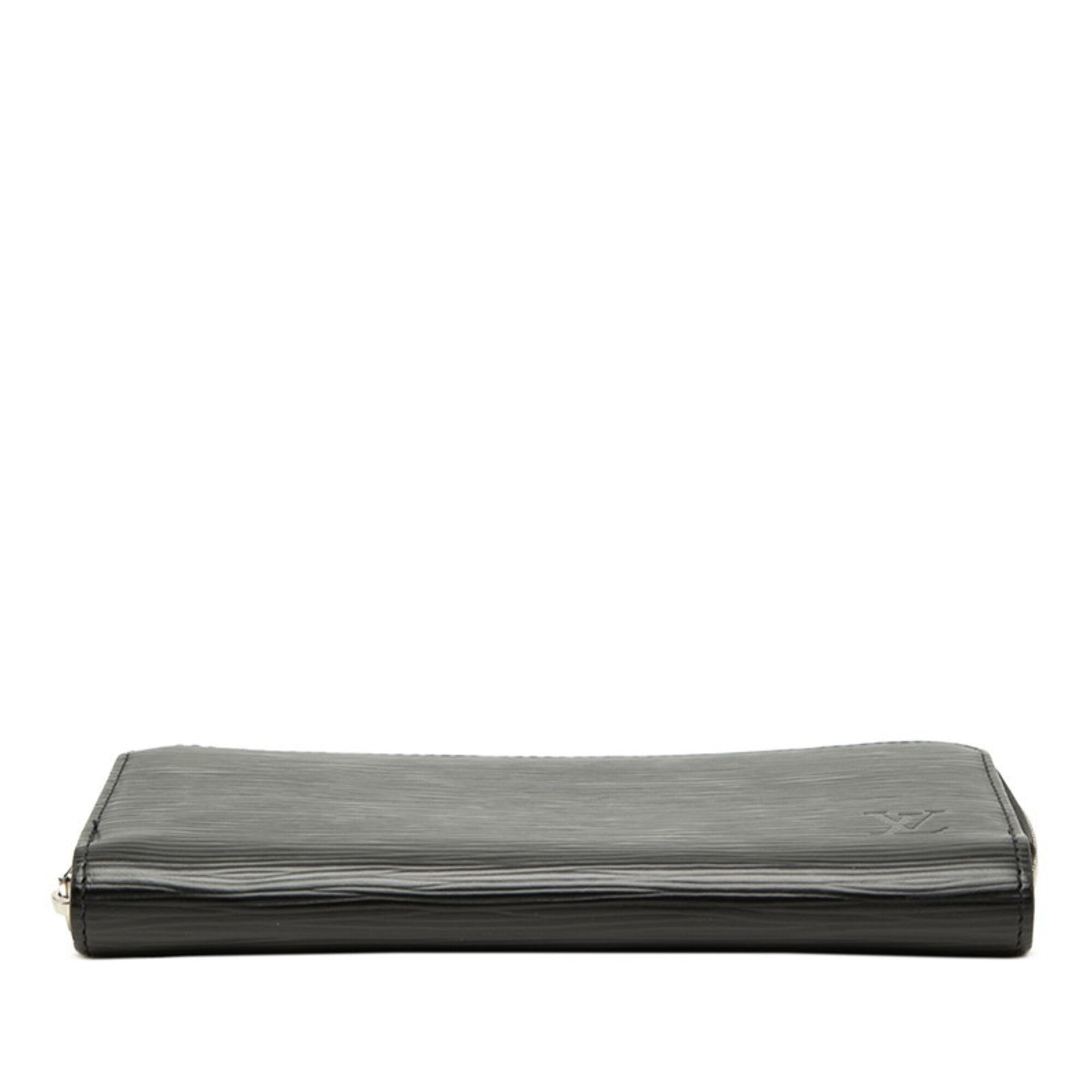 Louis Vuitton Black Noir Leather Long Wallet (Bi-Fold) (Pre-Owned)