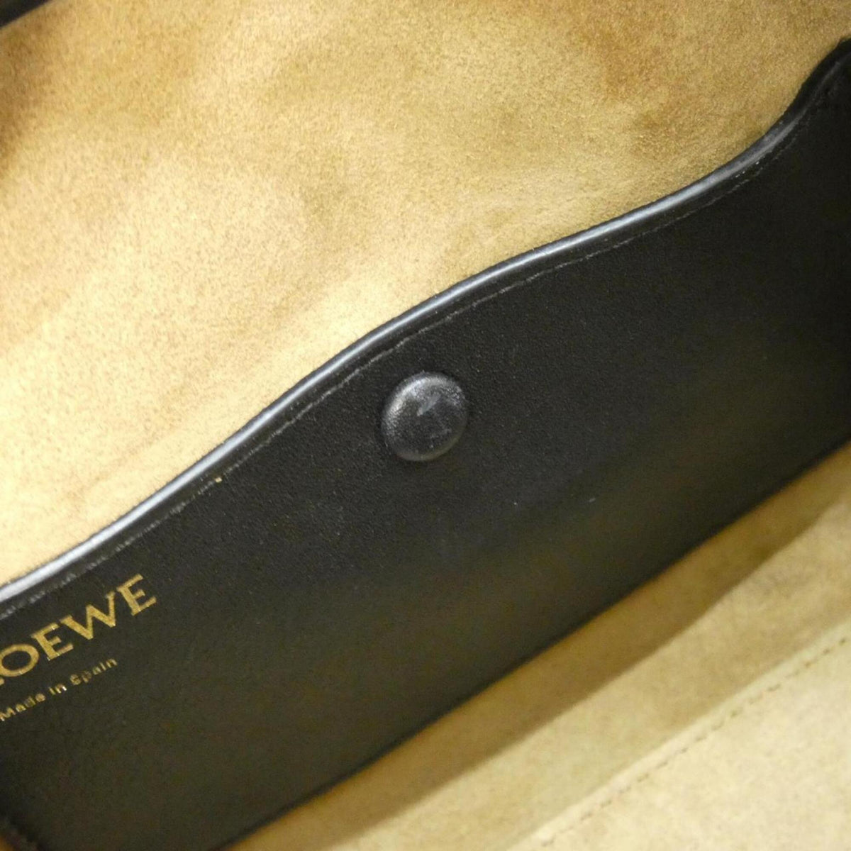 Loewe Amazona Black Navy Canvas Leather Handbag (Pre-Owned)