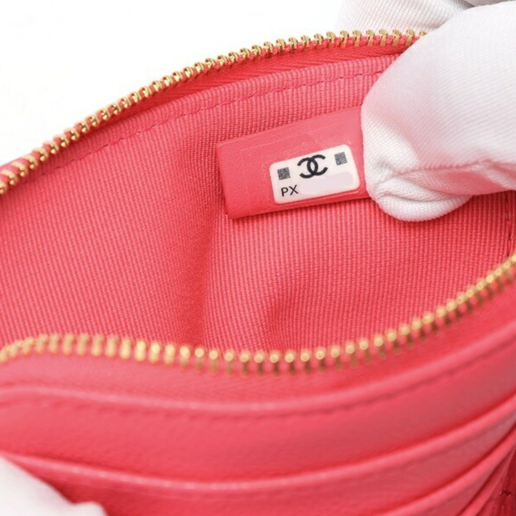 Chanel Matelasse Pink Grained Calfskin Coin Purse/Coin Case (Pre-Owned)
