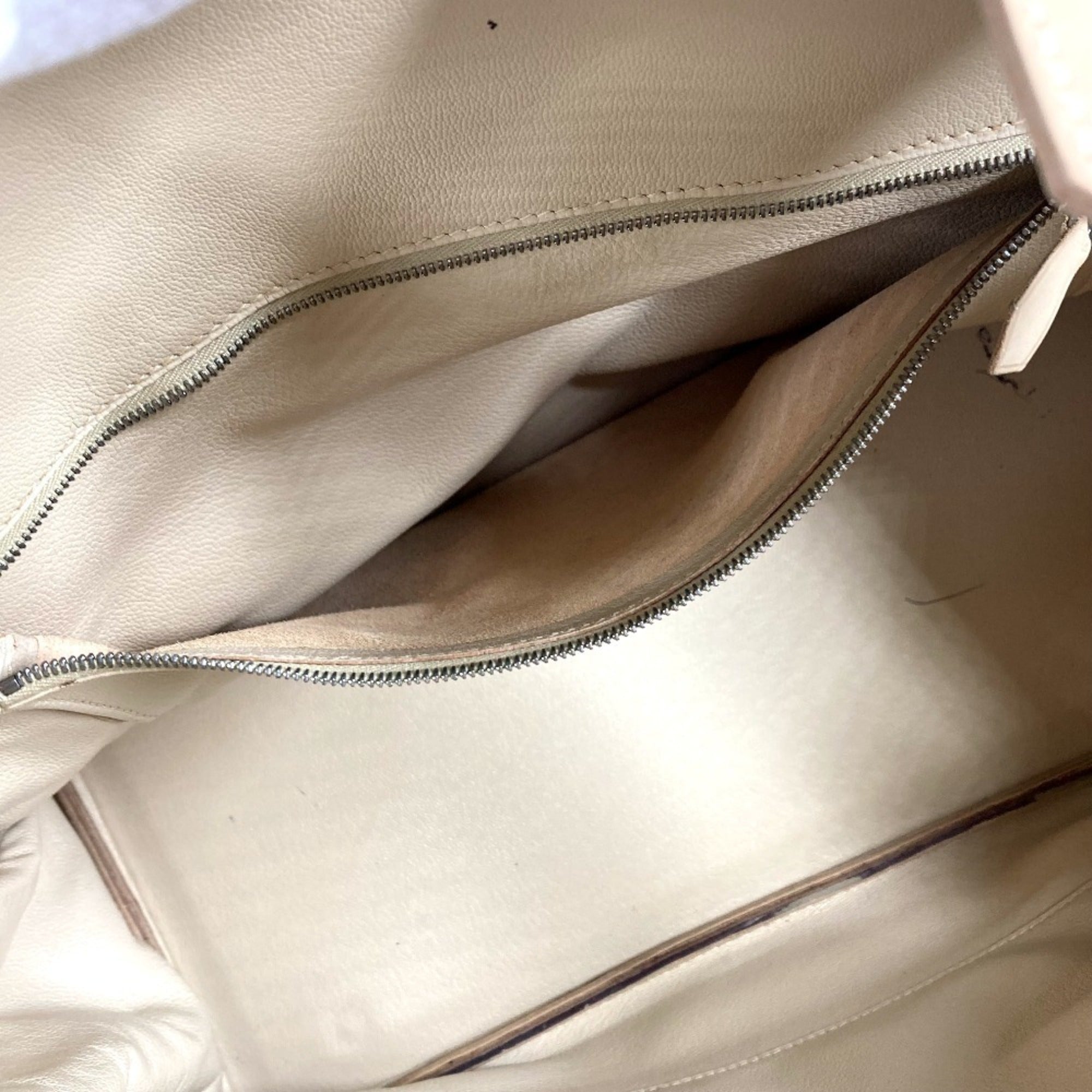 Hermes Multi-Color White Leather Handbag Tote Bag (Pre-Owned)