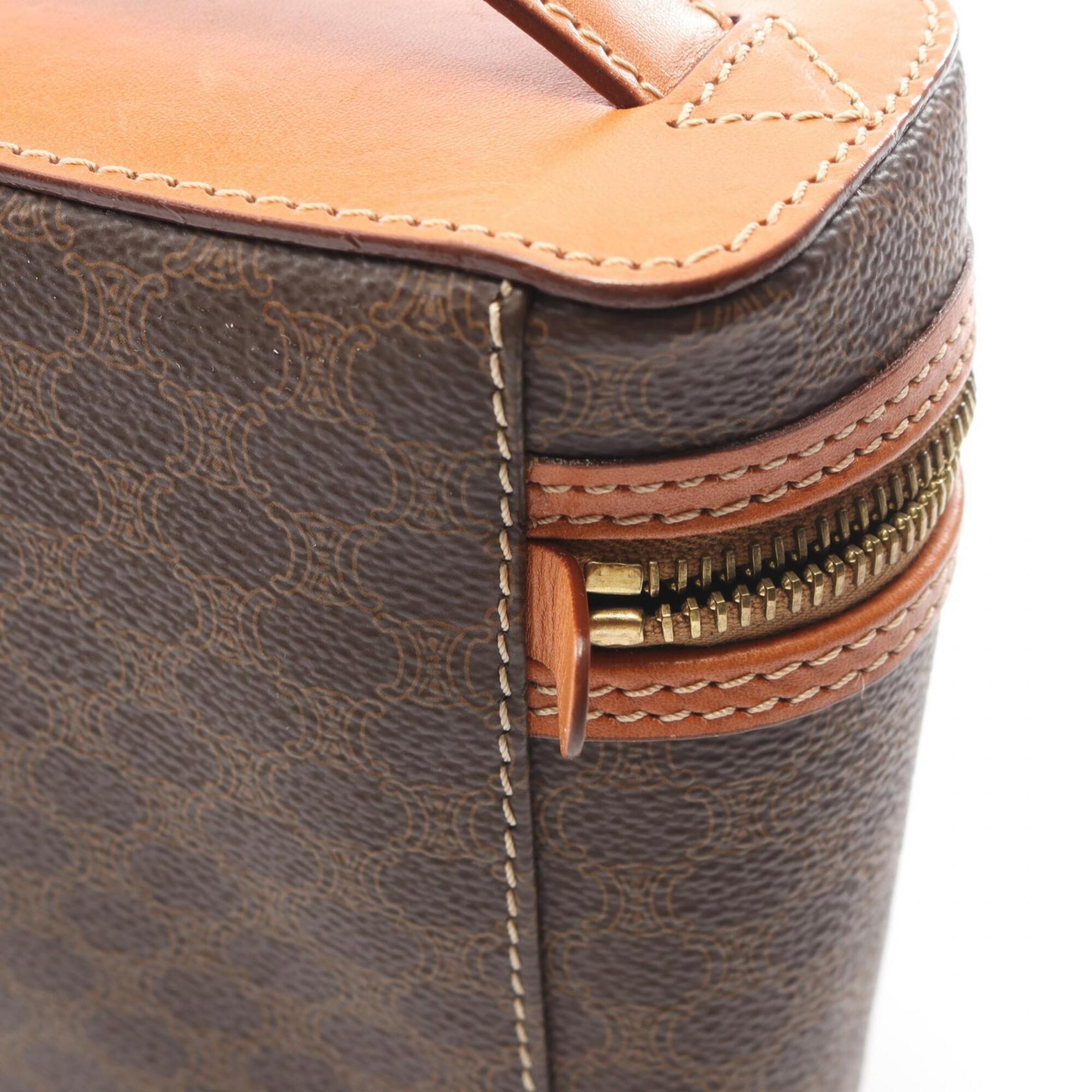 Celine Brown Coated Canvas Leather Handbag (Pre-Owned)