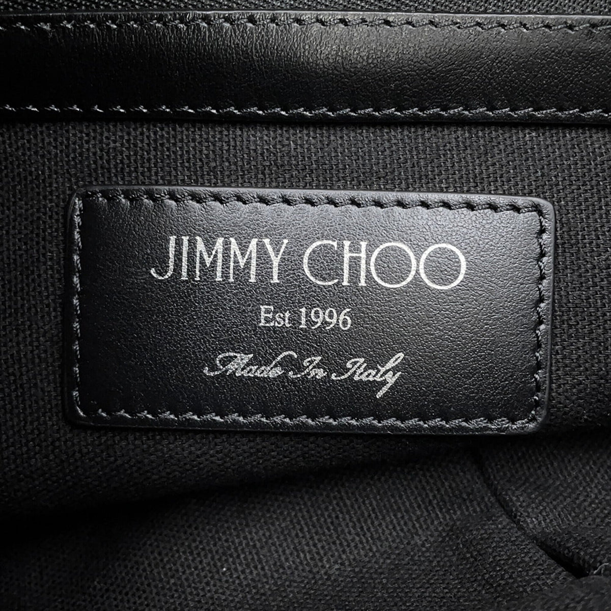 Jimmy Choo Navy Black Denim Leather Clutch Bag Handbag (Pre-Owned)