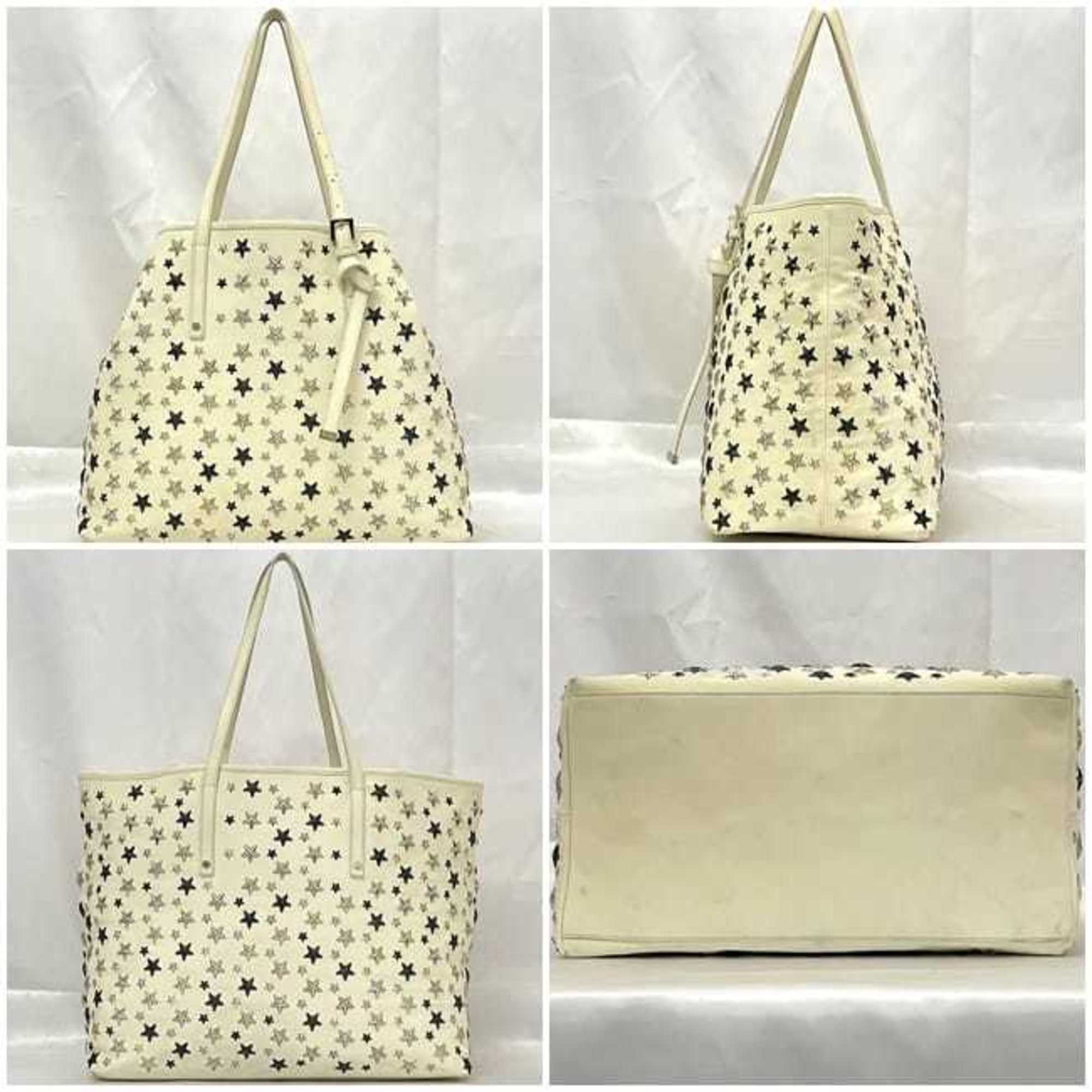 Jimmy Choo Cream White Leather Tote Bag (Pre-Owned)