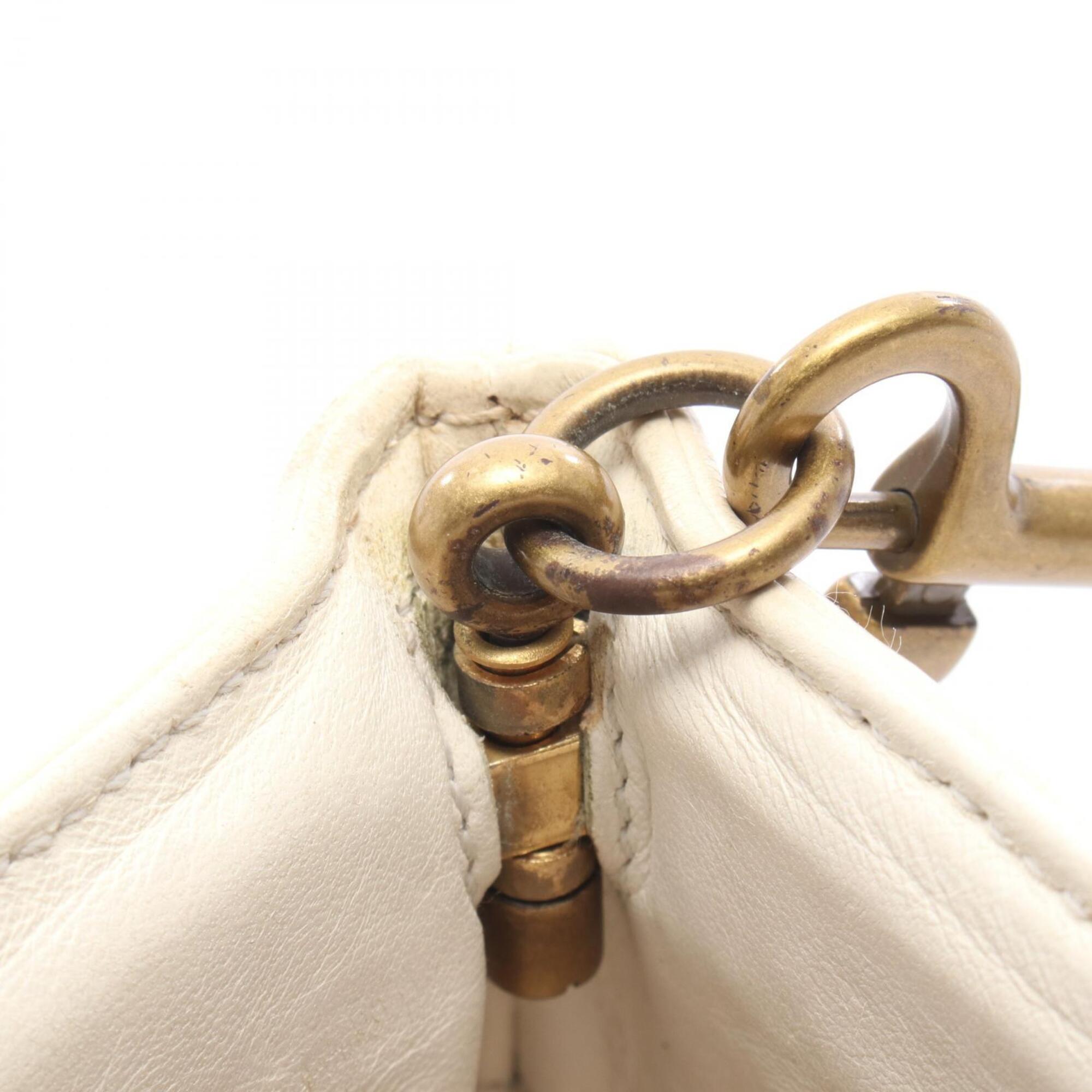 Bottega Veneta Intrecciato White Intrecciato Handbag Shoulder Bag (Pre-Owned)