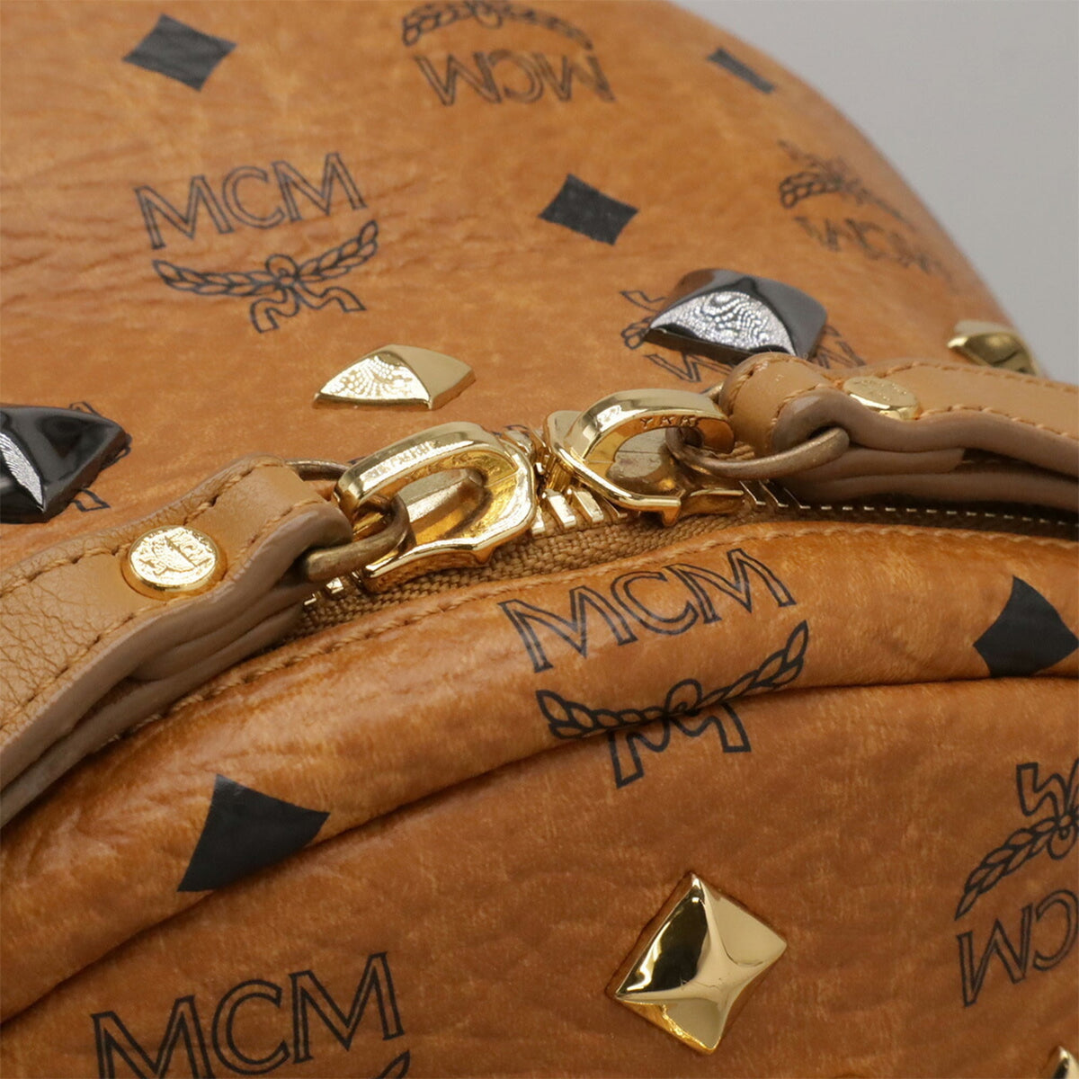 Mcm Brown Coated Canvas Backpack (Pre-Owned)