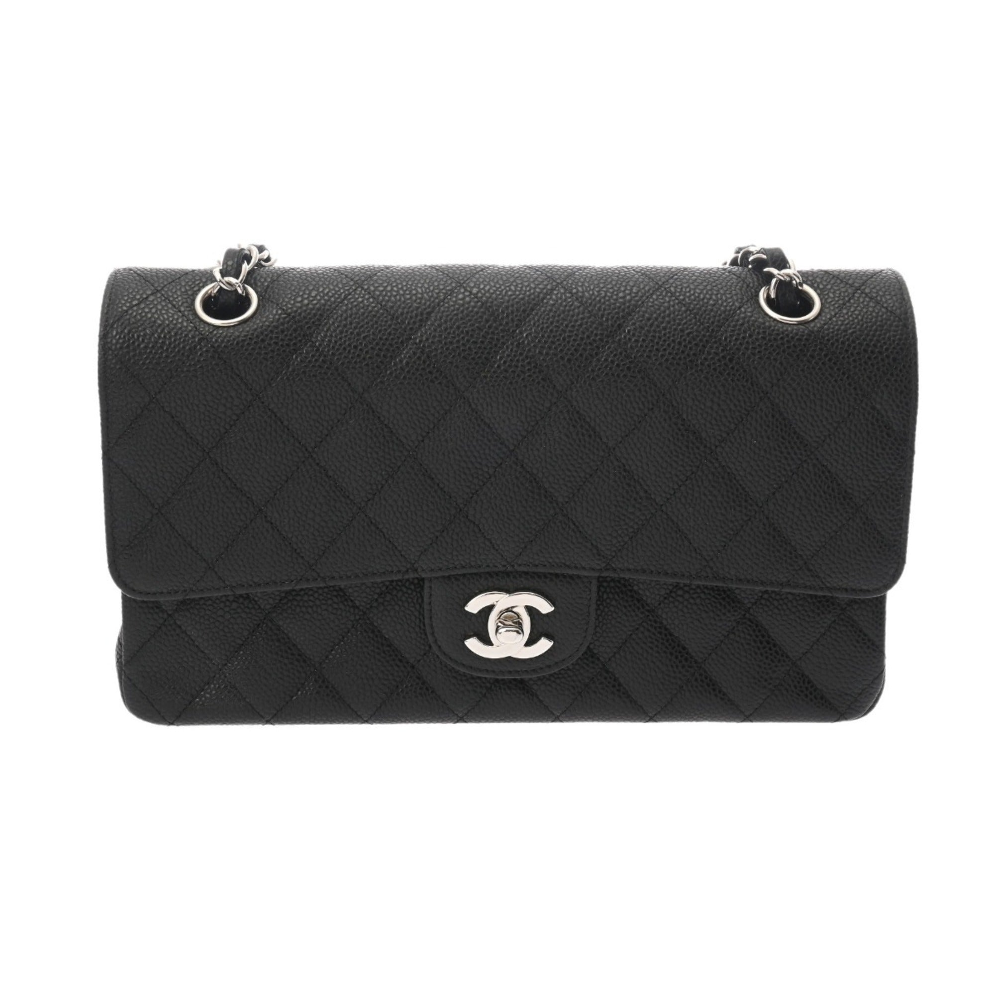 Chanel Black Grained Calfskin Shoulder Bag (Pre-Owned)