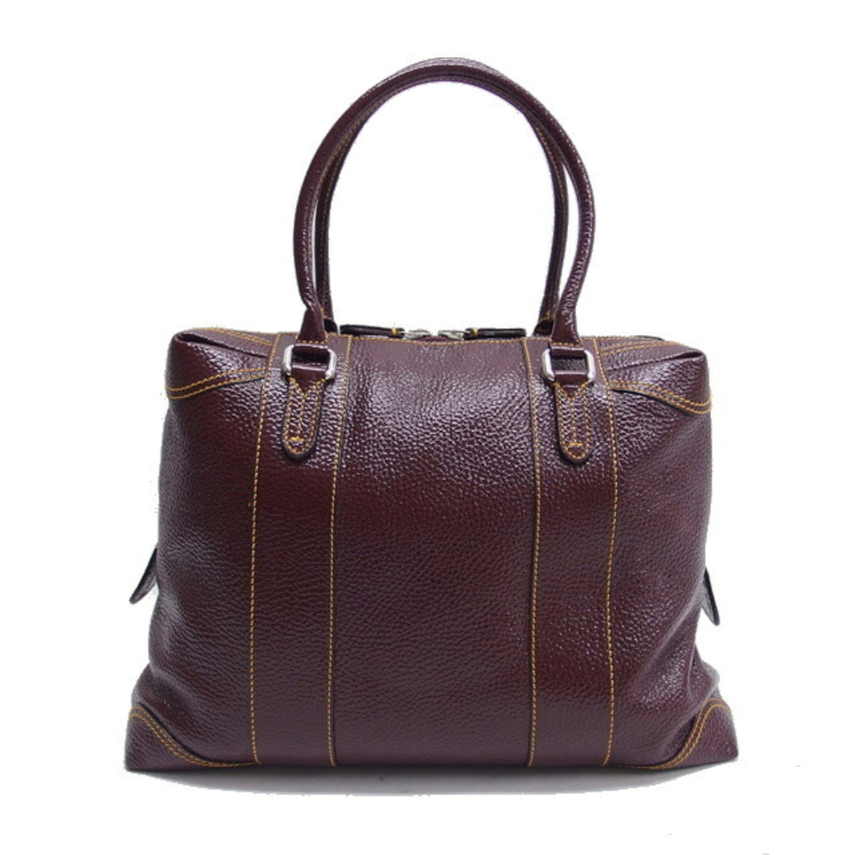 Fendi Bordeaux Burgundy Patent Leather Boston Bag Shoulder Bag Tote Bag (Pre-Owned)