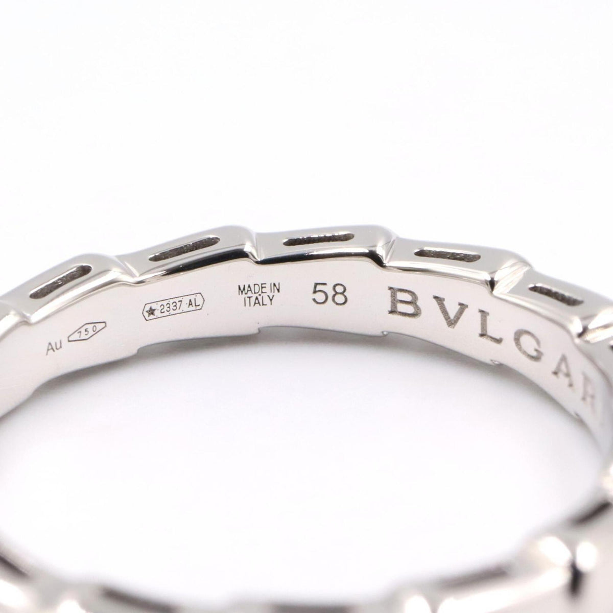 Bvlgari Silver White Gold (18K) Band Ring (Pre-Owned)