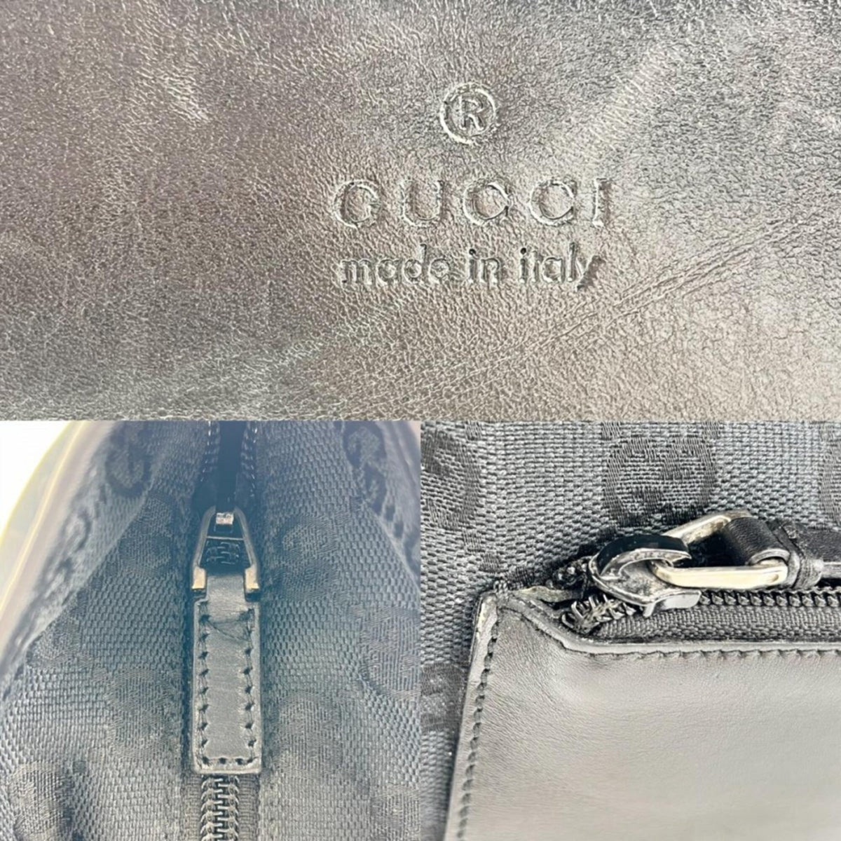 Gucci Black Canvas Handbag Tote Bag (Pre-Owned)