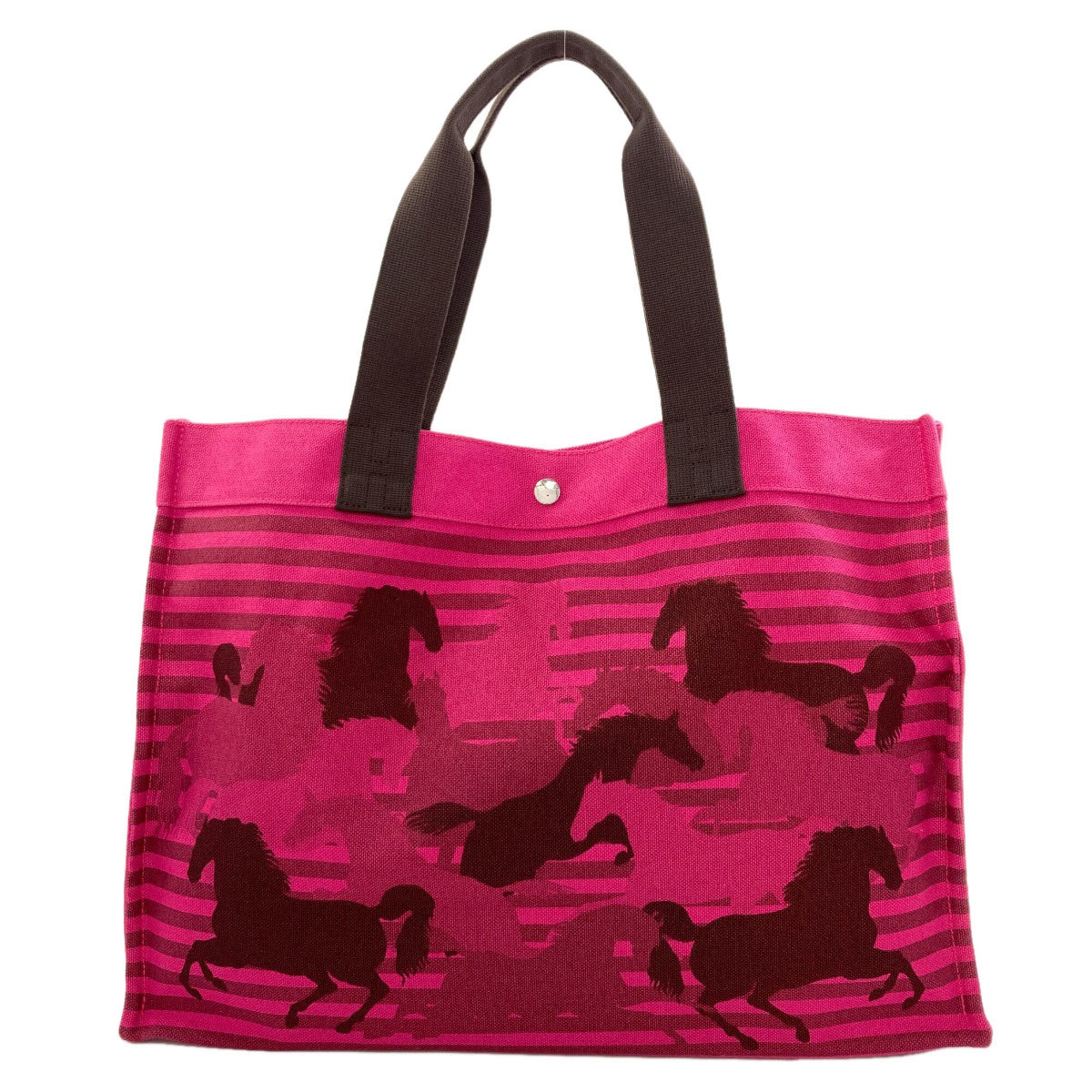 Hermes Pink Canvas Tote Bag (Pre-Owned)
