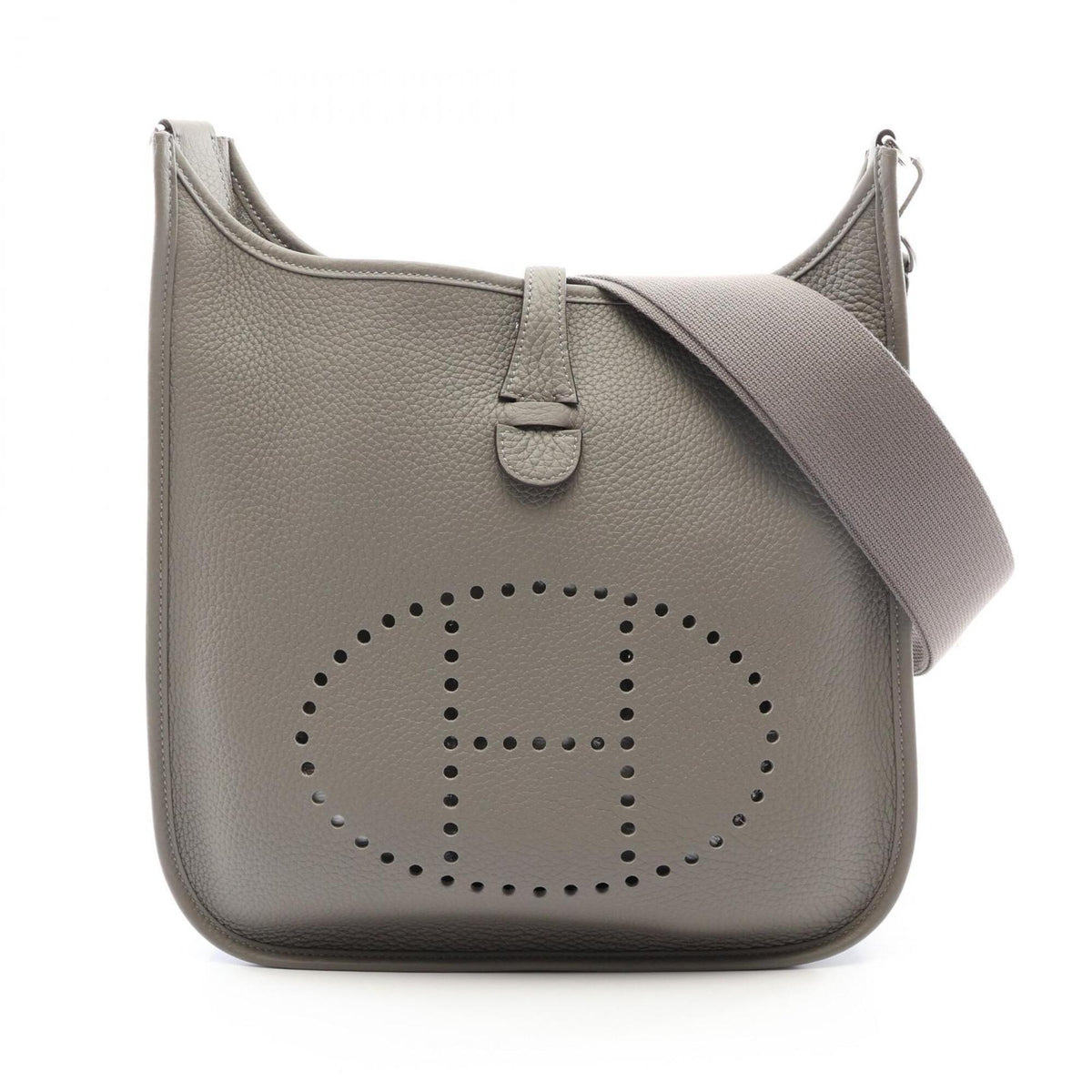 Hermes Gray Taurillon Clemence Leather Leather Handbag Shoulder Bag (Pre-Owned)
