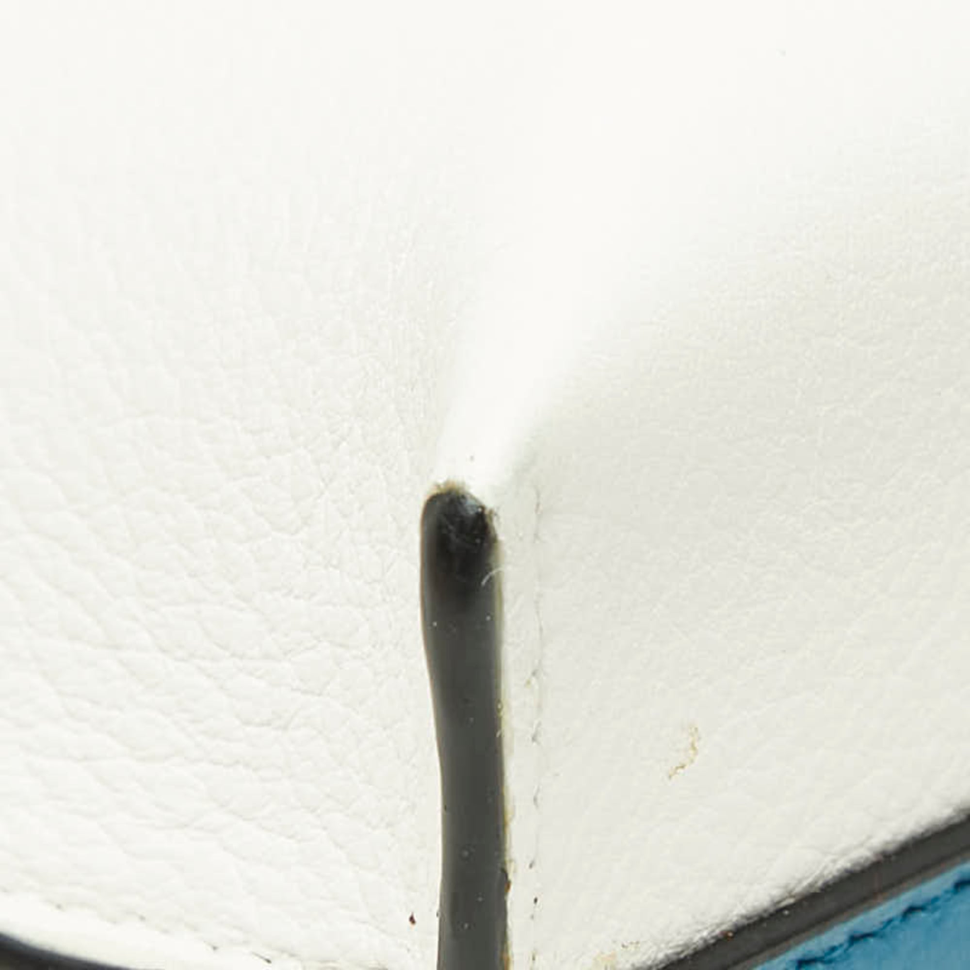 Loewe Black Blue White Leather Clutch Bag Pouch (Pre-Owned)