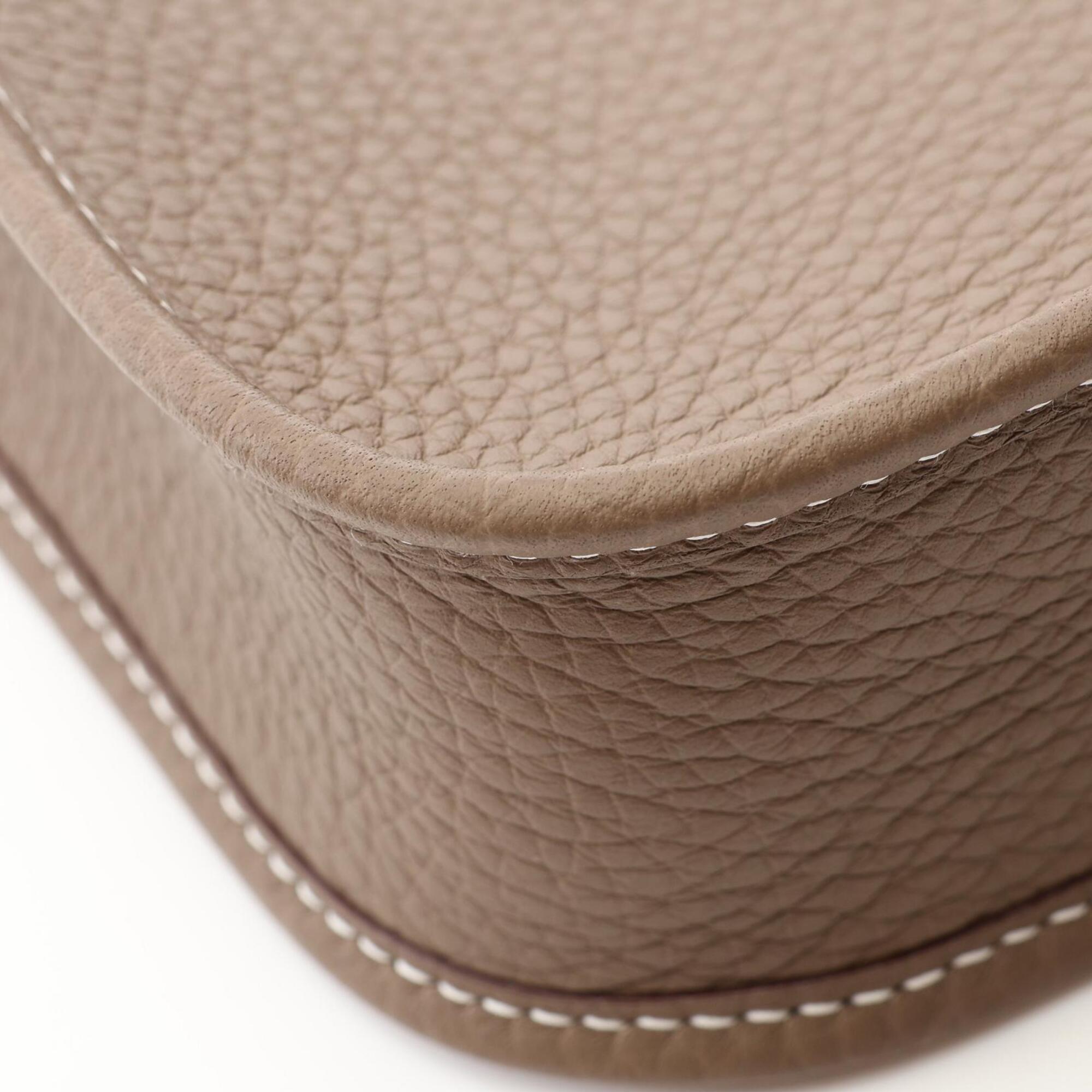 Hermes Beige Etoupe Gray Taurillon Clemence Leather Handbag Shoulder Bag (Pre-Owned)