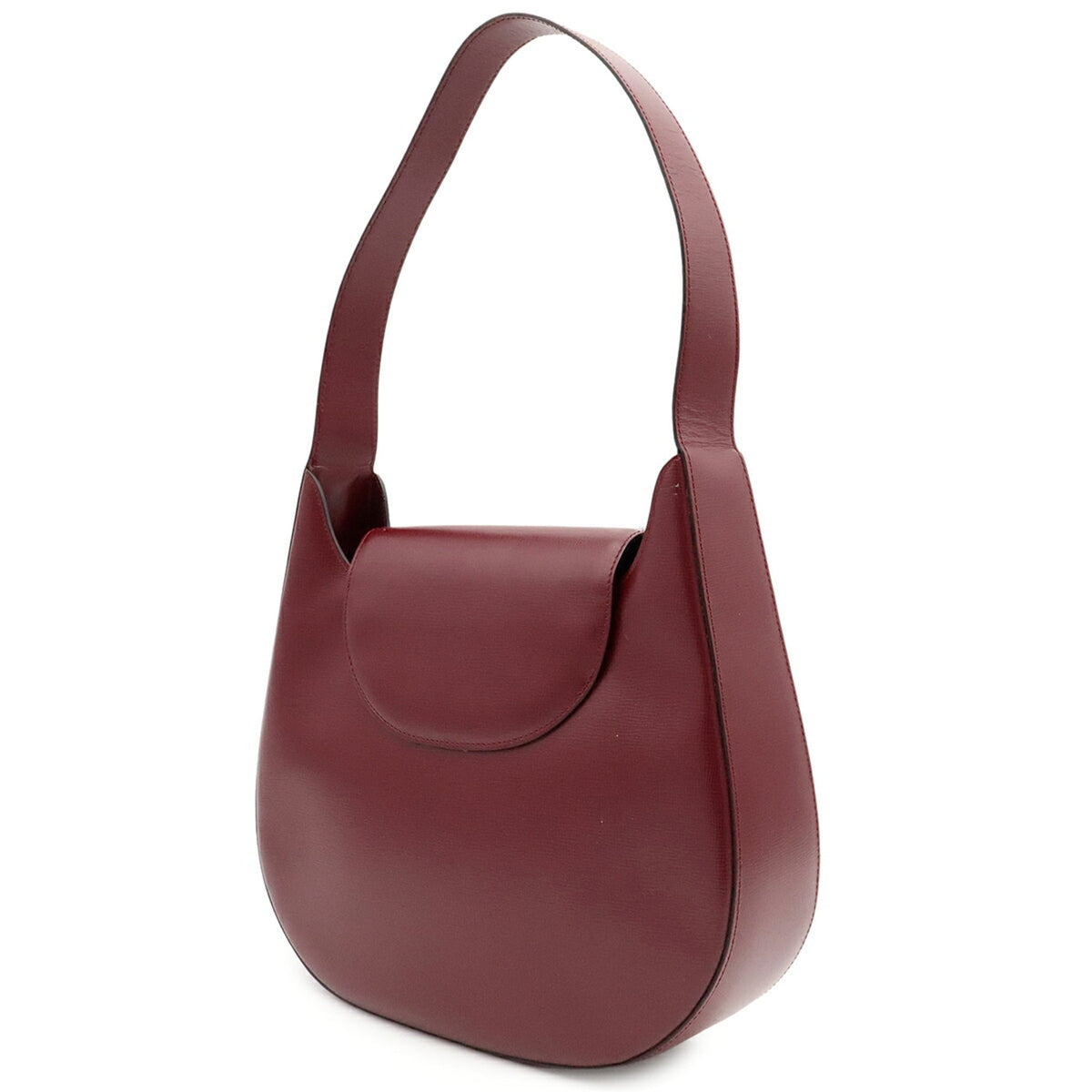 Cartier Bordeaux Red Color Leather Shoulder Bag (Pre-Owned)