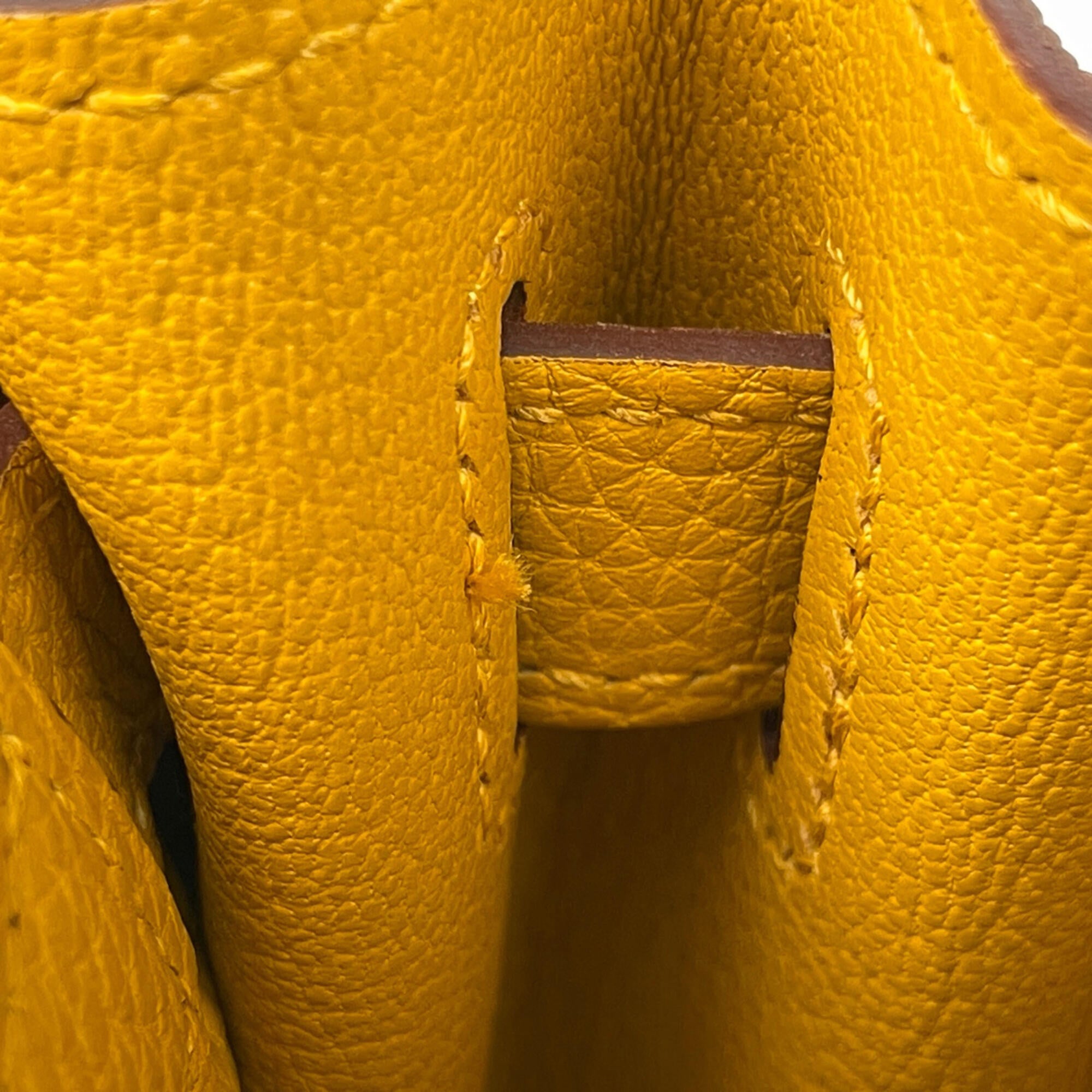 Hermes Kelly Jaune Togo Leather Handbag Shoulder Bag (Pre-Owned)