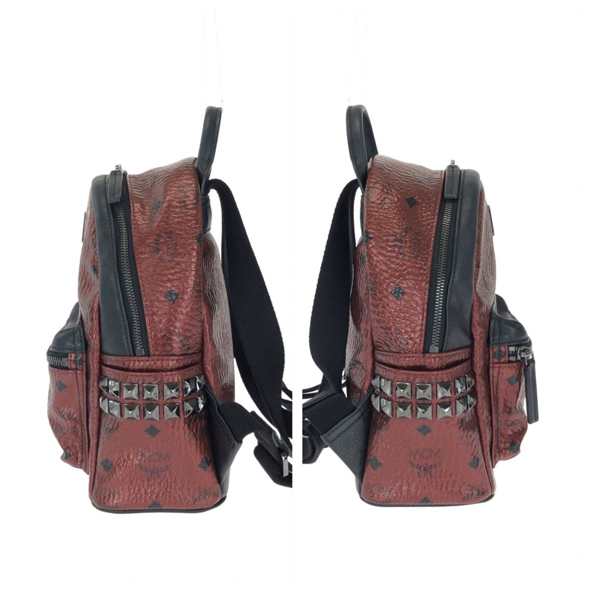Mcm Bordeaux Red Color Wine Pvc Leather Backpack (Pre-Owned)
