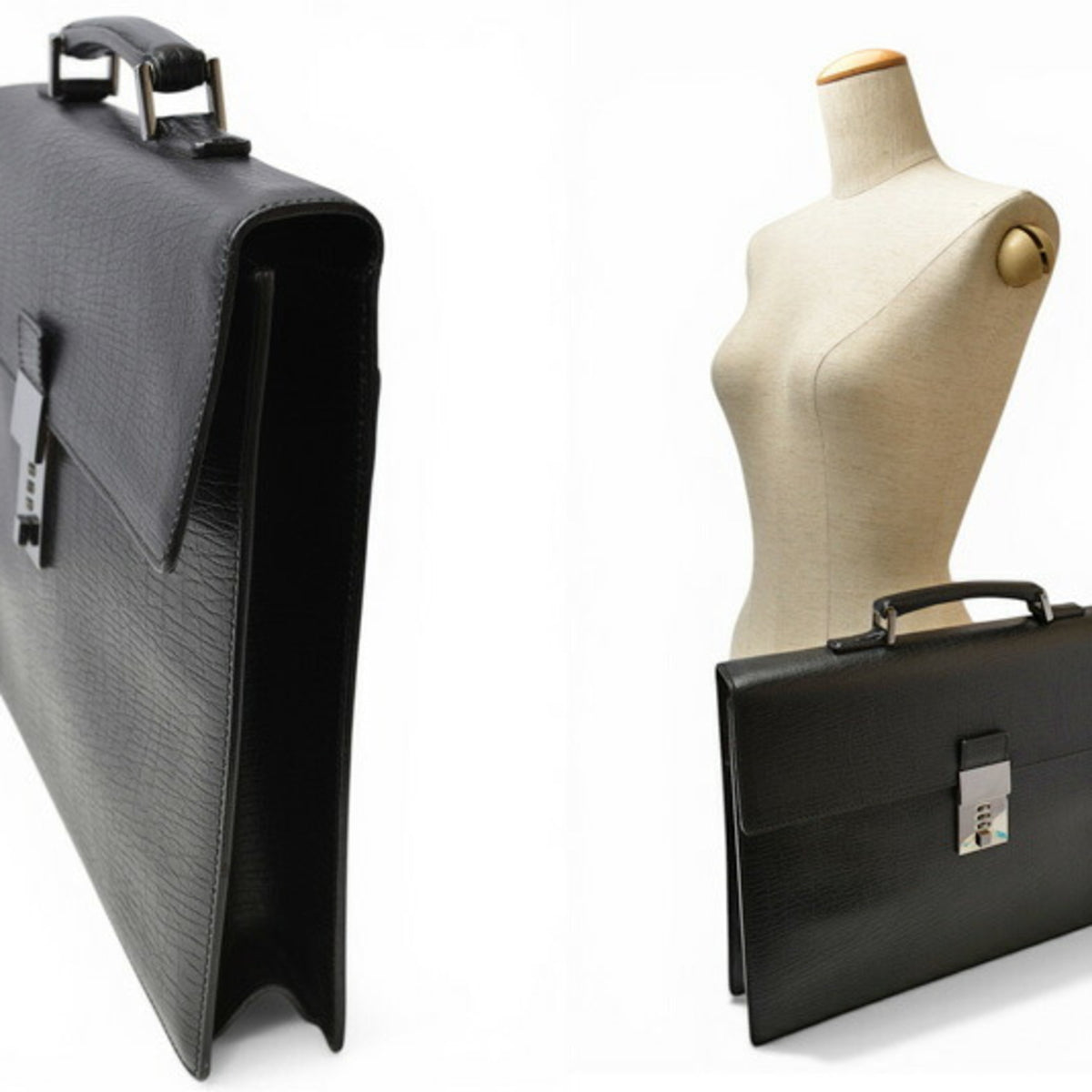 Gucci Black Leather Briefcase (Pre-Owned)