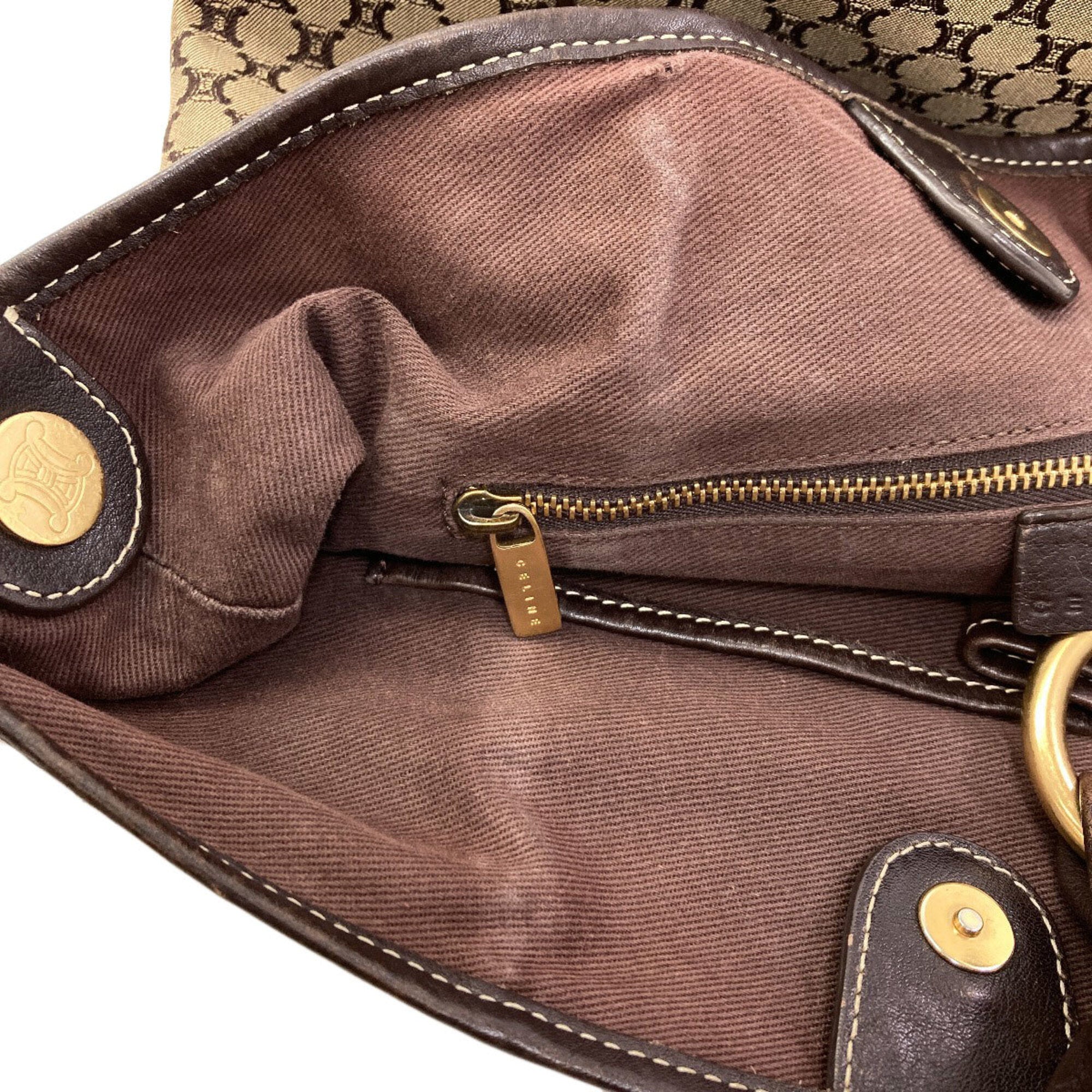 Celine Brown Canvas Shoulder Bag (Pre-Owned)