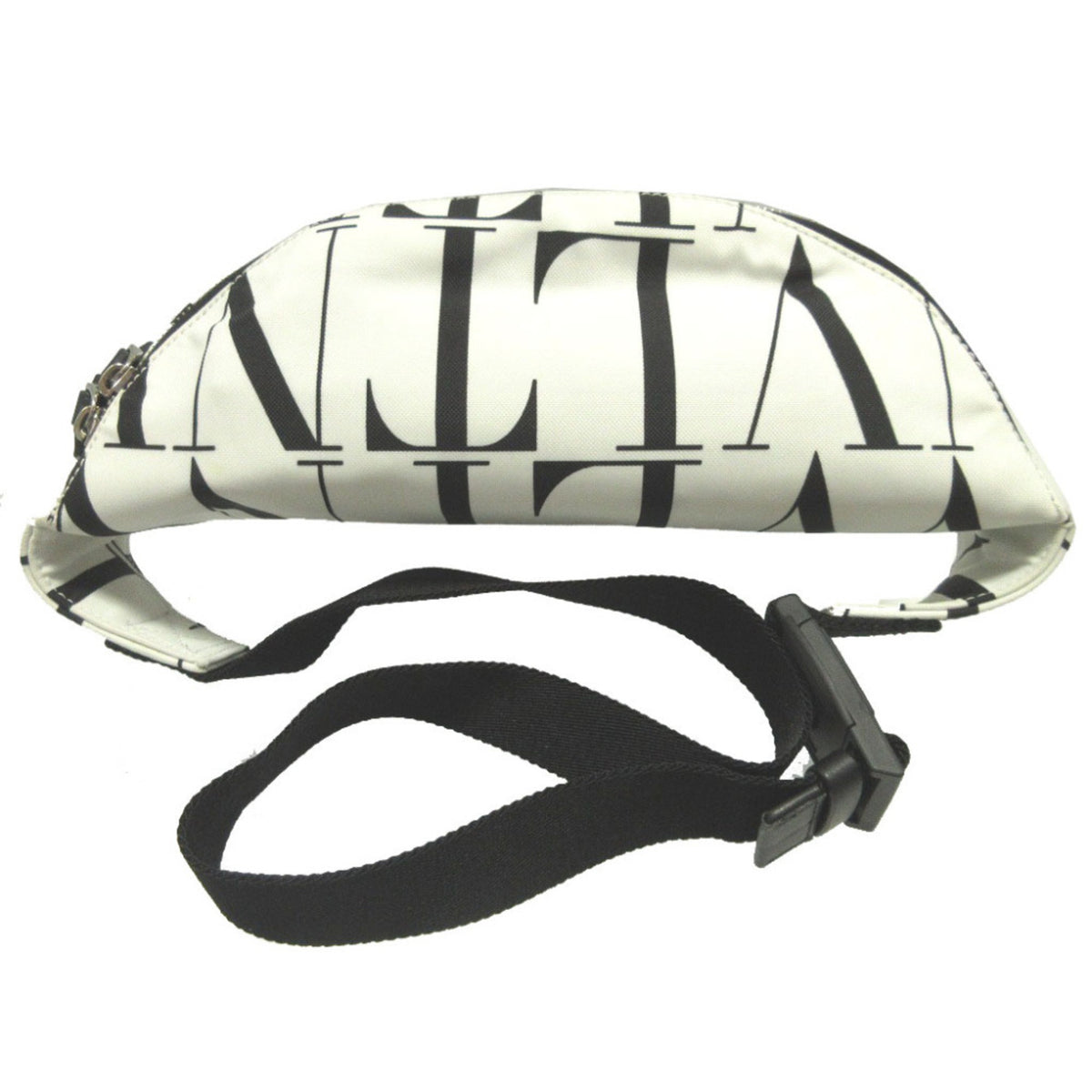 Valentino Black White Canvas Fanny Pack (Pre-Owned)
