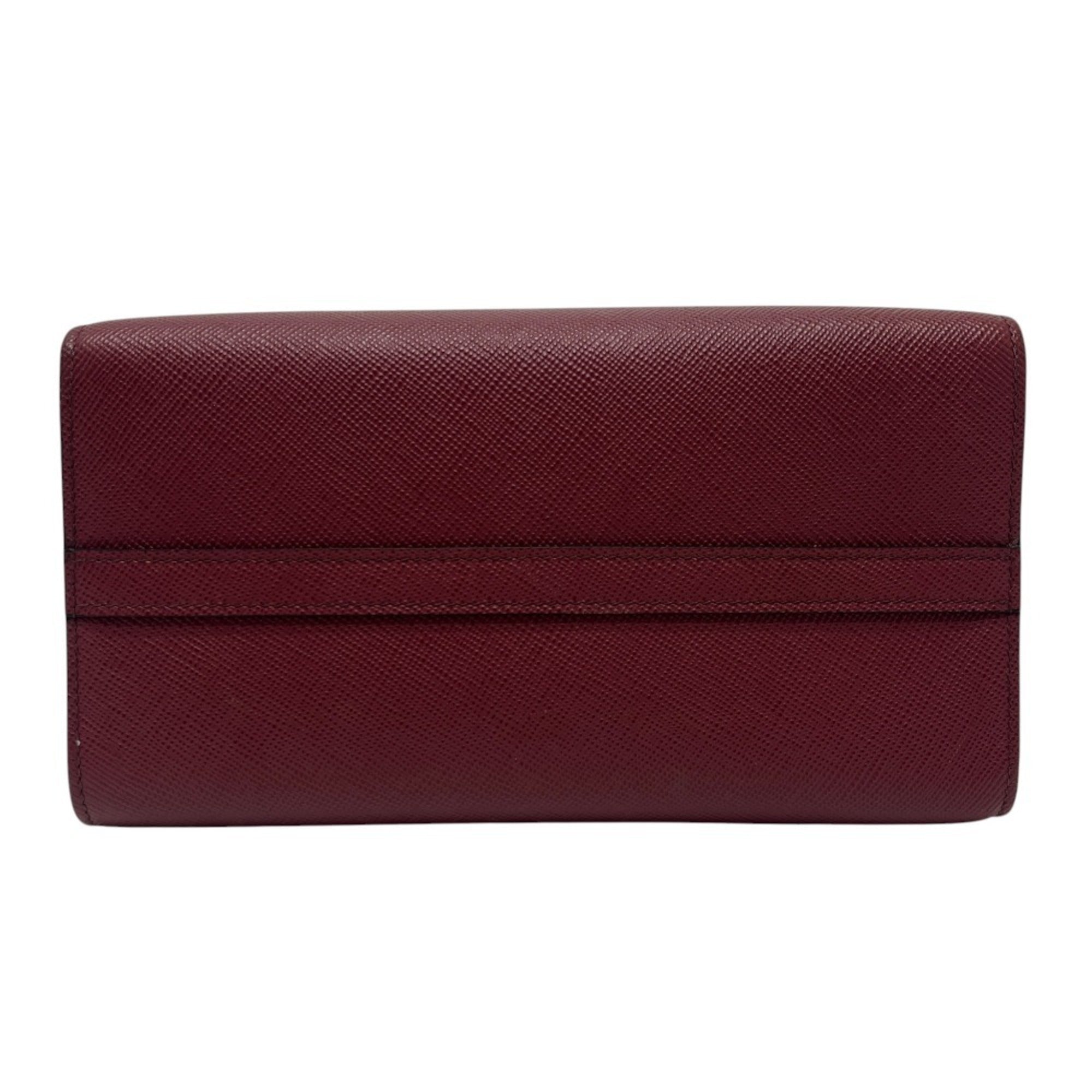 Prada Wine Leather Handbag Shoulder Bag (Pre-Owned)