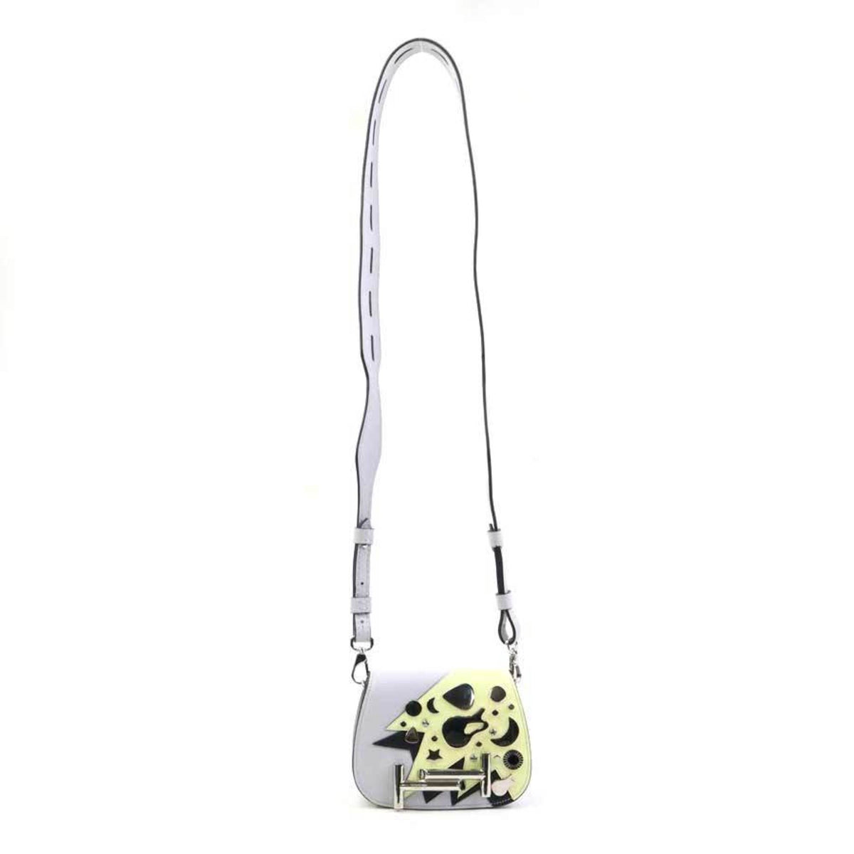 Tod's Light Gray Yellow Leather Shoulder Bag (Pre-Owned)