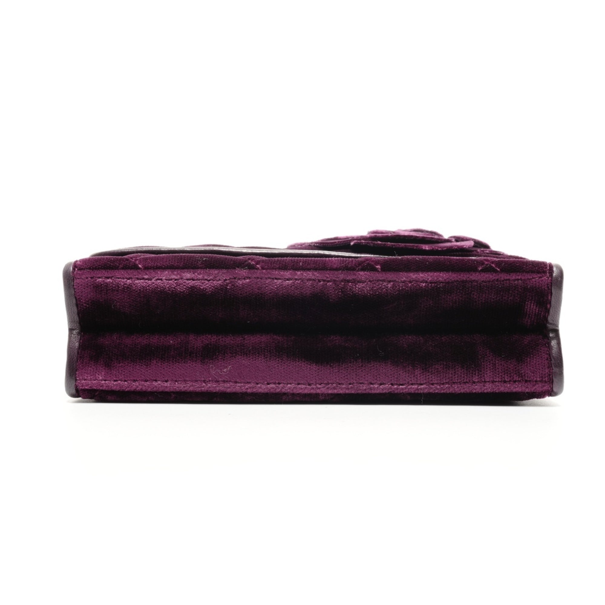 Chanel Camellia Purple Leather Shoulder Bag (Pre-Owned)