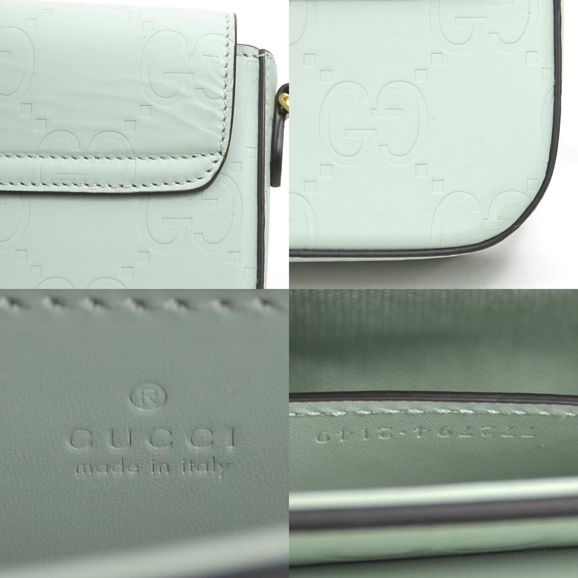 Gucci Pale Green Leather Shoulder Bag (Pre-Owned)