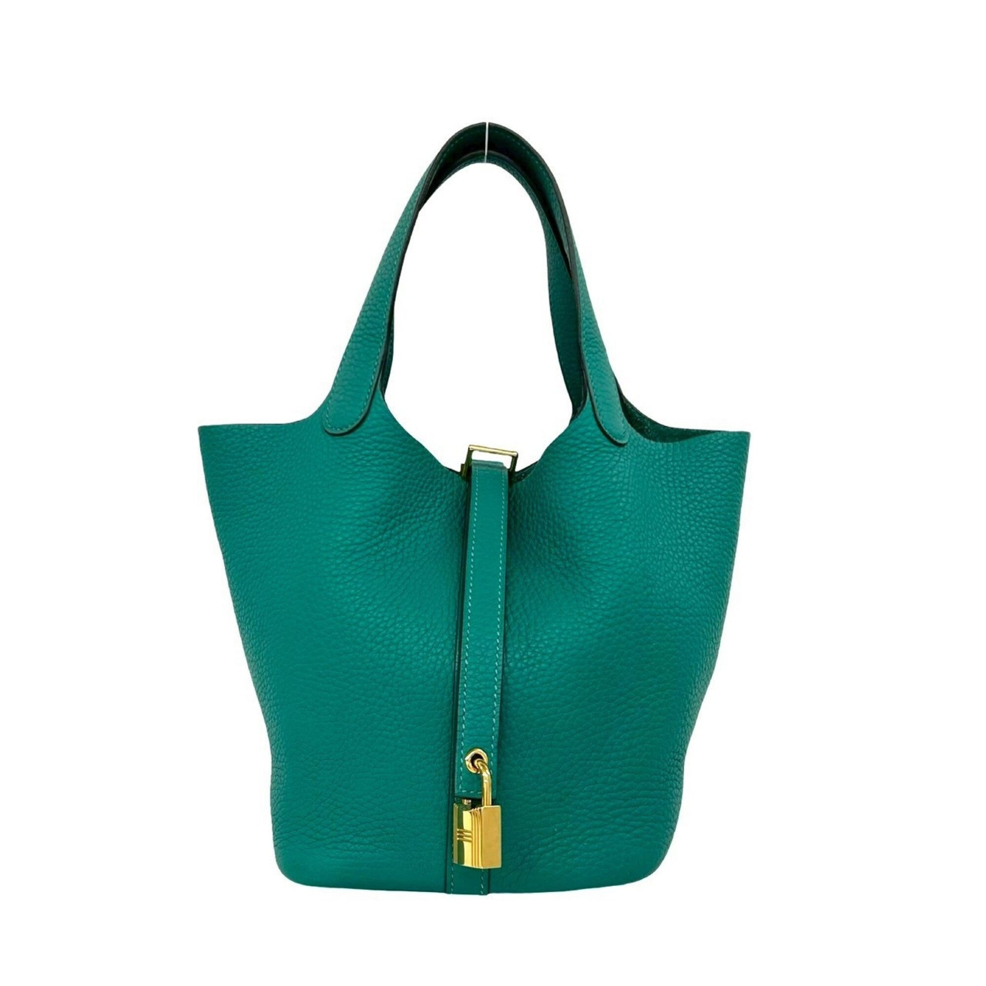 Hermes Green Taurillon Clemence Leather Handbag (Pre-Owned)