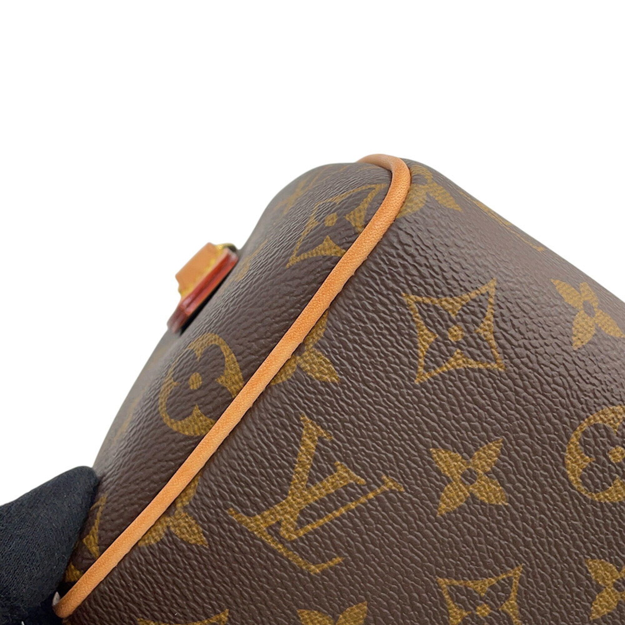 Louis Vuitton Brown Red Color Monogram Handbag Shoulder Bag (Pre-Owned)