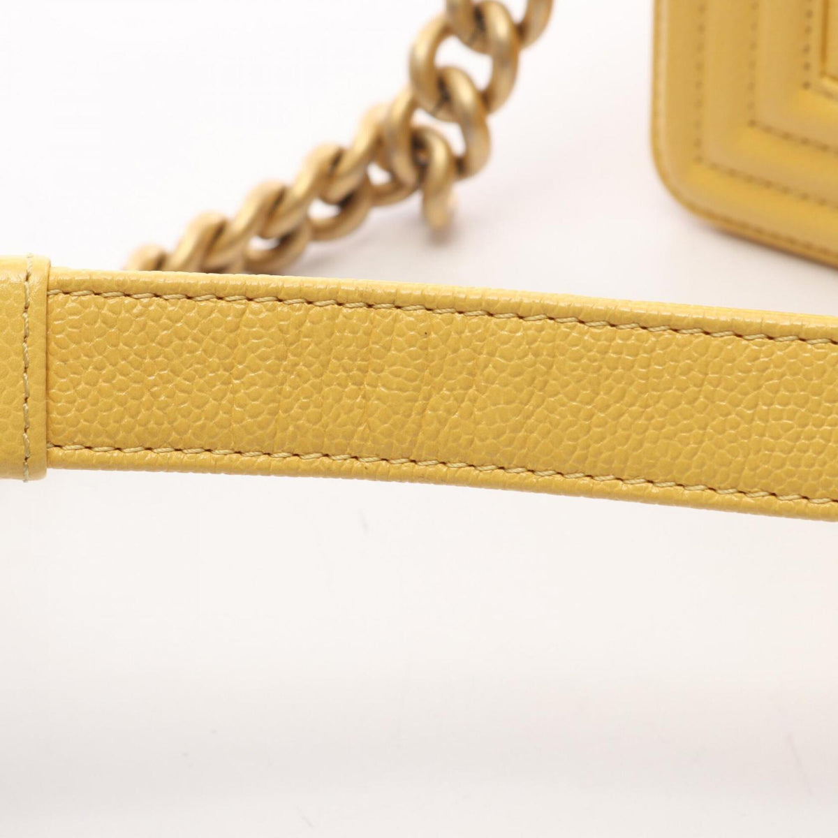 Chanel Yellow Grained Calfskin Handbag Shoulder Bag (Pre-Owned)