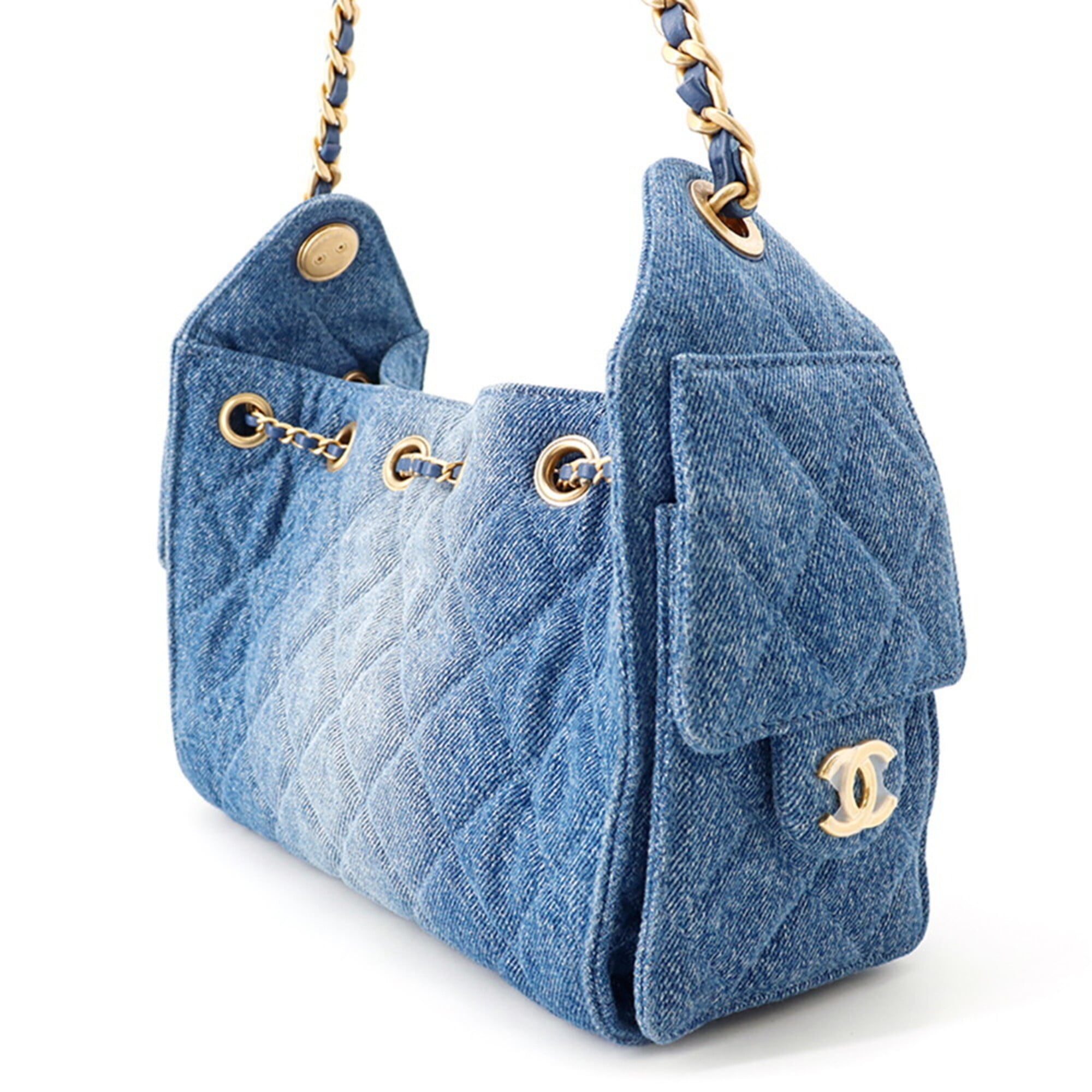 Chanel Matelasse Blue Denim Handbag Shoulder Bag (Pre-Owned)