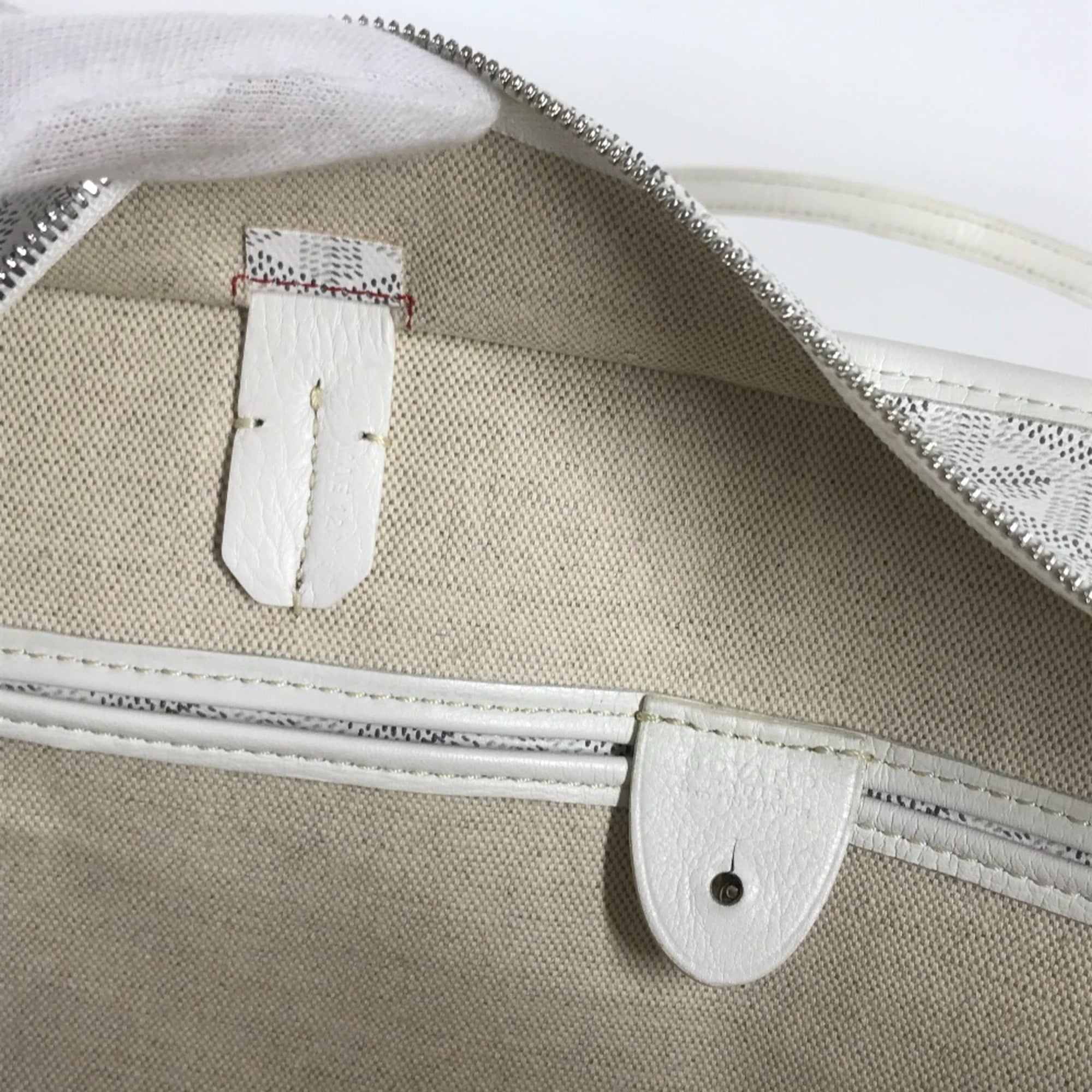 Goyard White Pvc Leather Shoulder Bag Tote Bag (Pre-Owned)