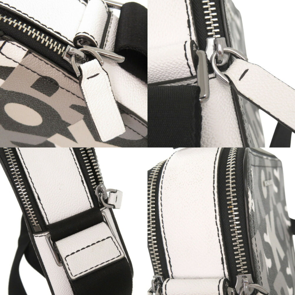 Michael Kors Black Gray White Pvc Shoulder Bag (Pre-Owned)