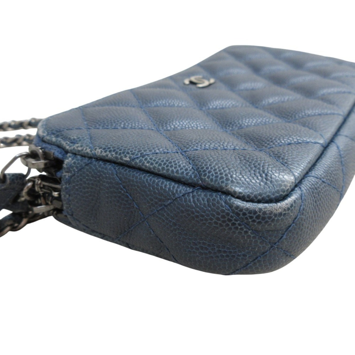 Chanel Navy Grained Calfskin Shoulder Bag (Pre-Owned)
