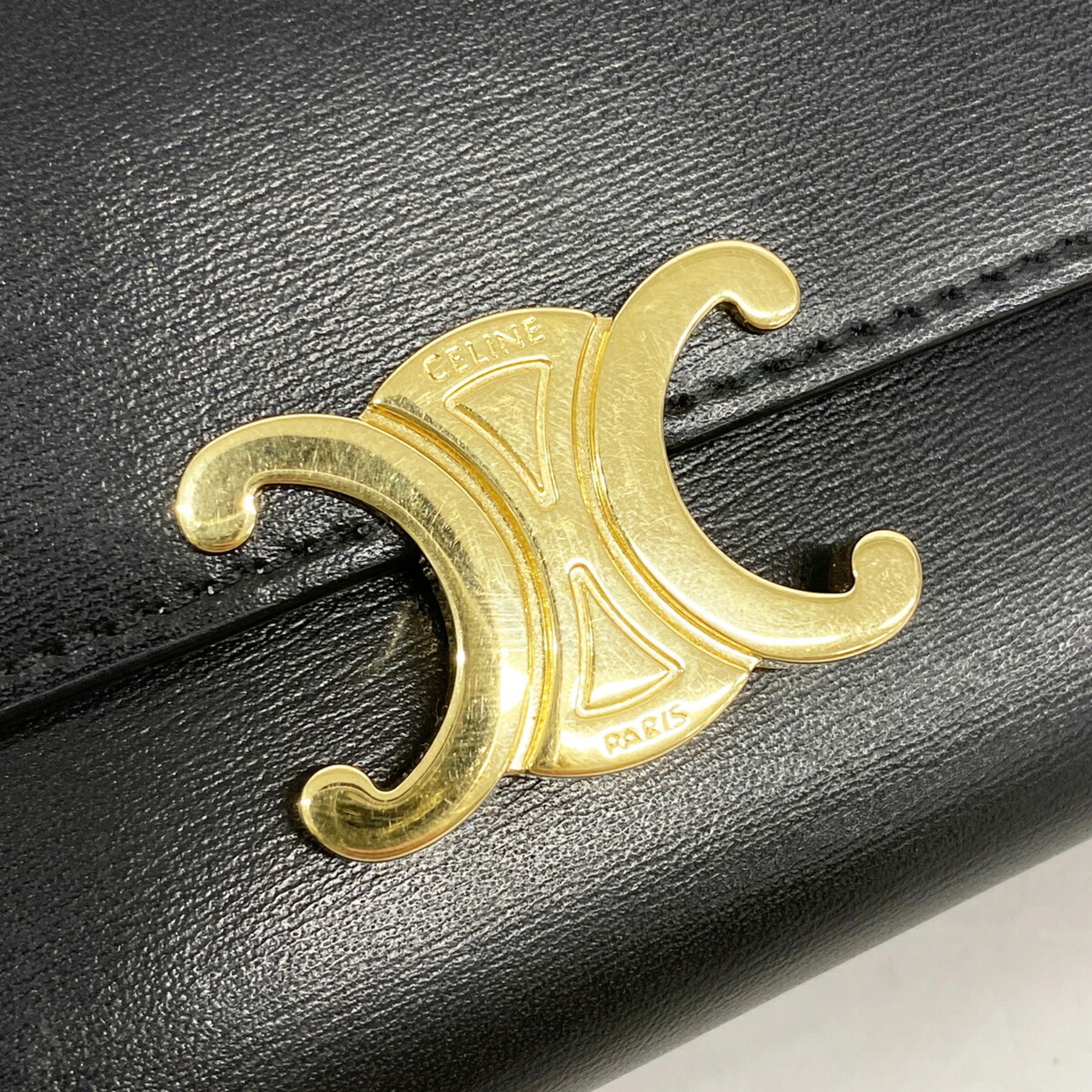 Celine Black Leather Wallet (Tri-Fold) (Pre-Owned)