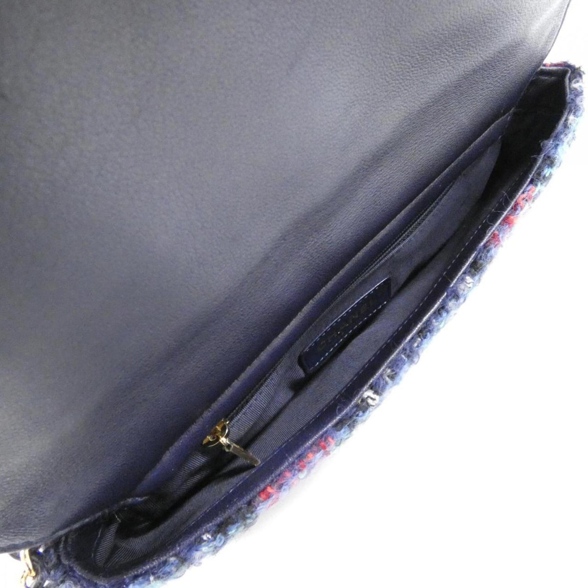 Chanel Multi-Color Navy Tweed Shoulder Bag (Pre-Owned)