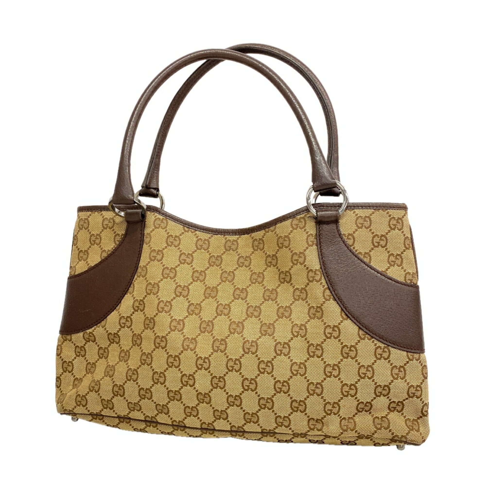 Gucci Brown Canvas Handbag (Pre-Owned)