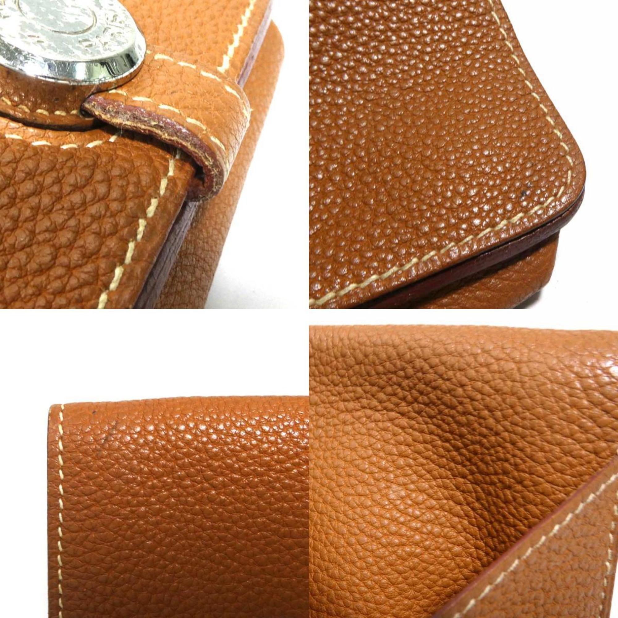Hermes Brown Leather Coin Purse/Coin Case (Pre-Owned)