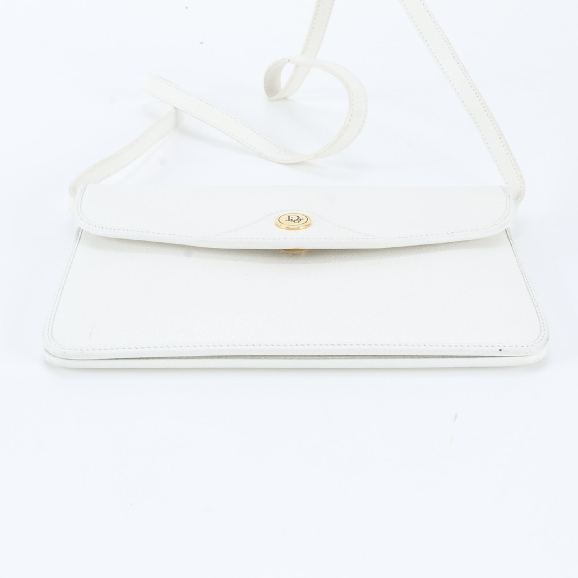 Christian Dior White Leather Crossbody Bag Shoulder Bag Tote Bag (Pre-Owned)